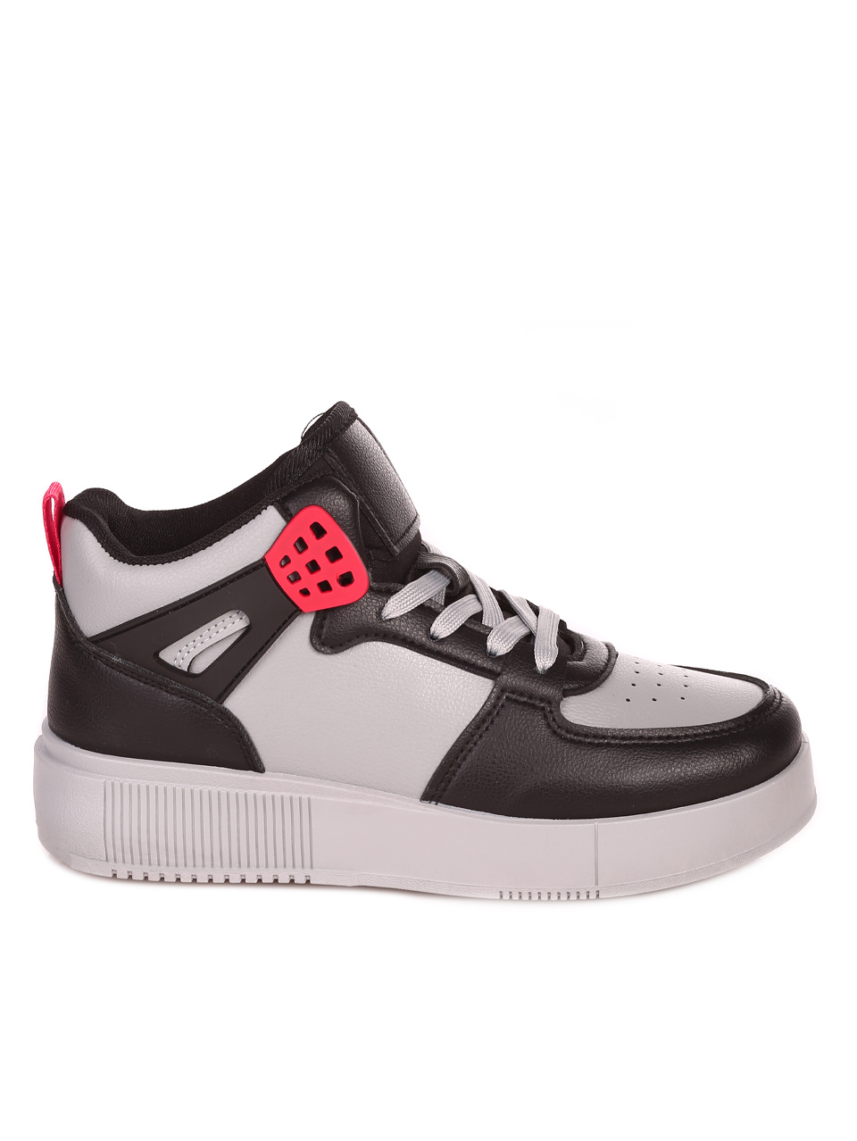 Ежедневни юношески кецове в черно и сиво 14U-23572 black/grey
