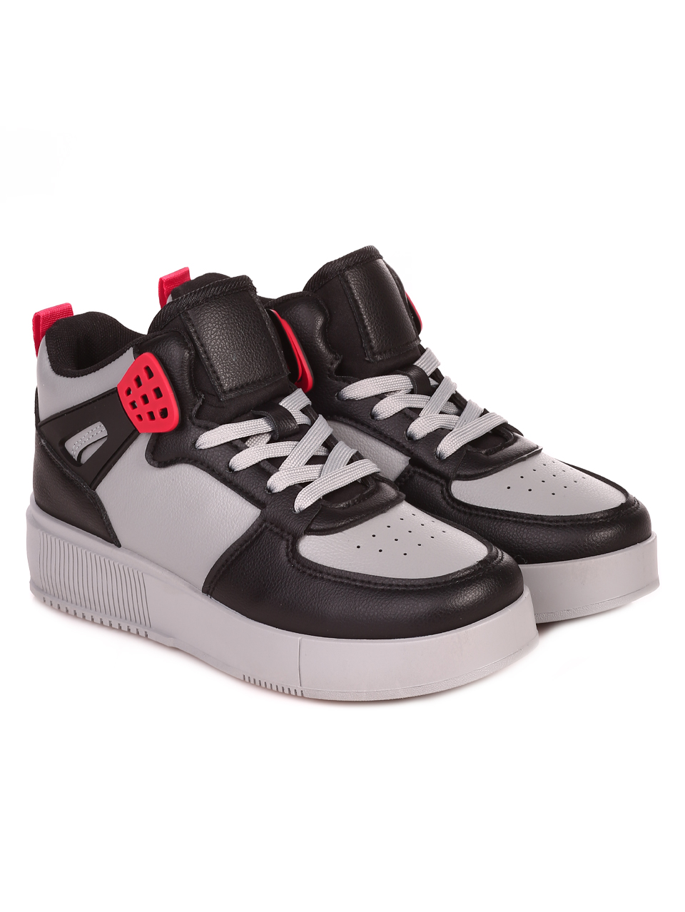 Ежедневни юношески кецове в черно и сиво 14U-23572 black/grey