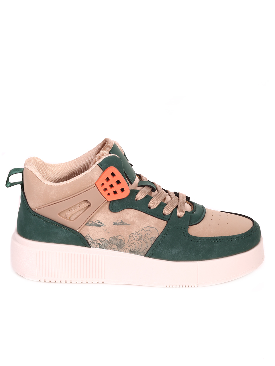 Ежедневни юношески кецове в бежово 14U-23572 beige
