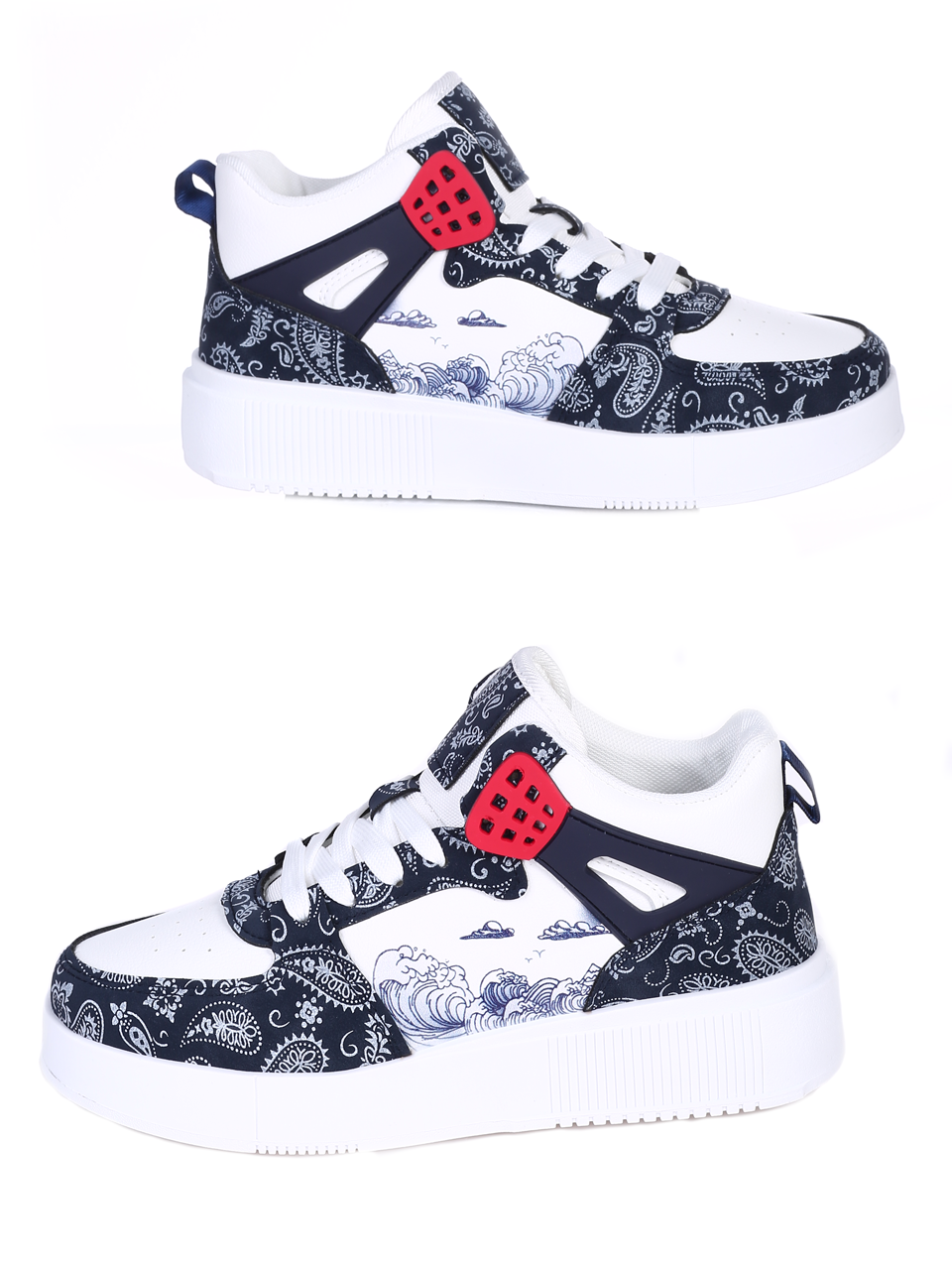 Ежедневни юношески кецове в цвят нави и бяло 14U-23572 white/navy