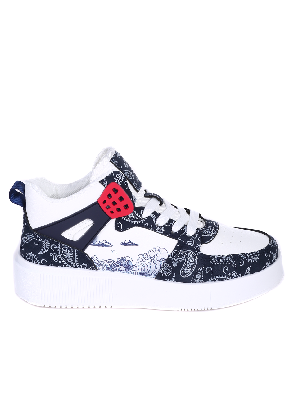 Ежедневни юношески кецове в цвят нави и бяло 14U-23572 white/navy