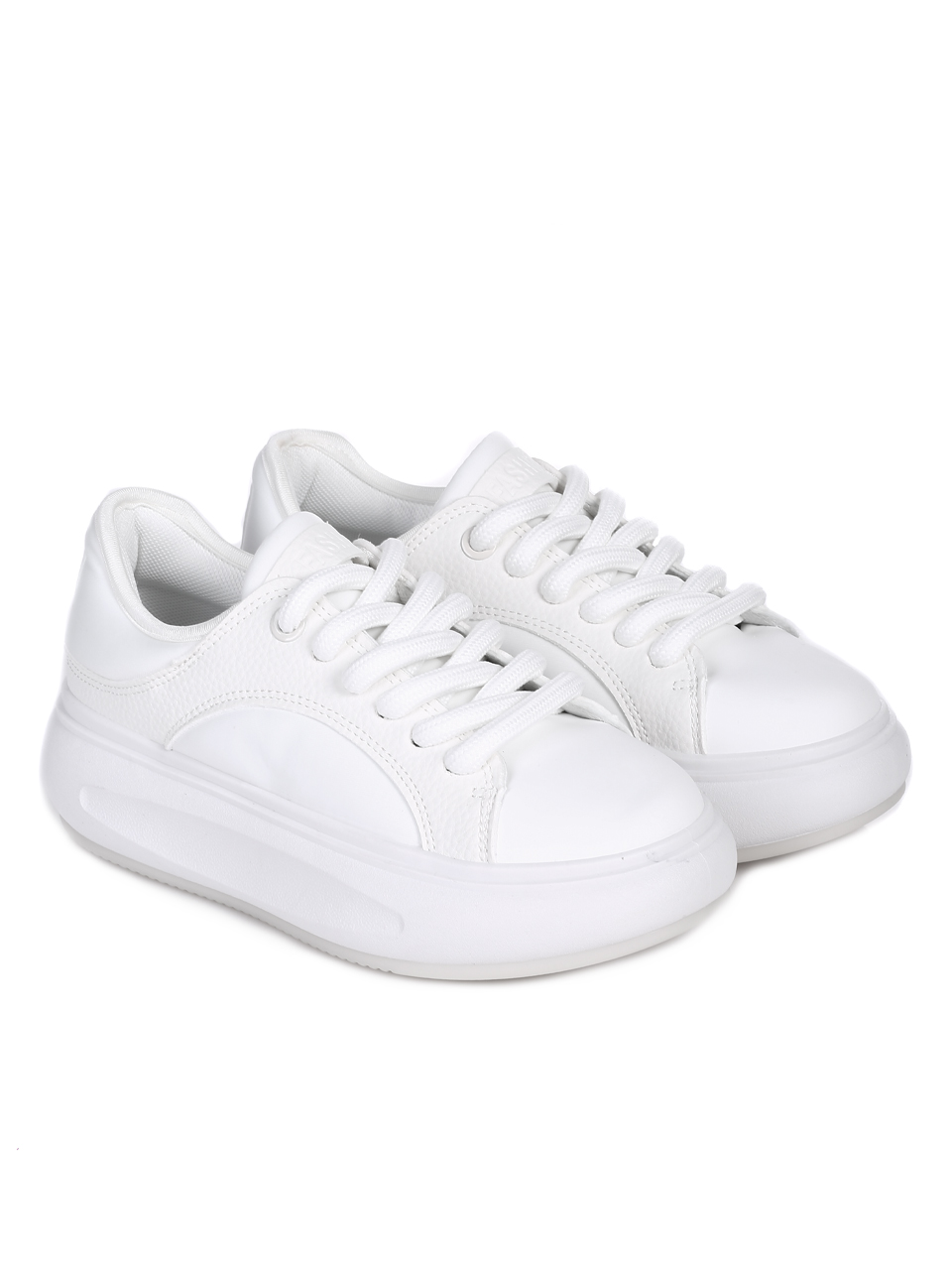 Ежедневни дамски кецове на платформа в бяло 3U-23695 white