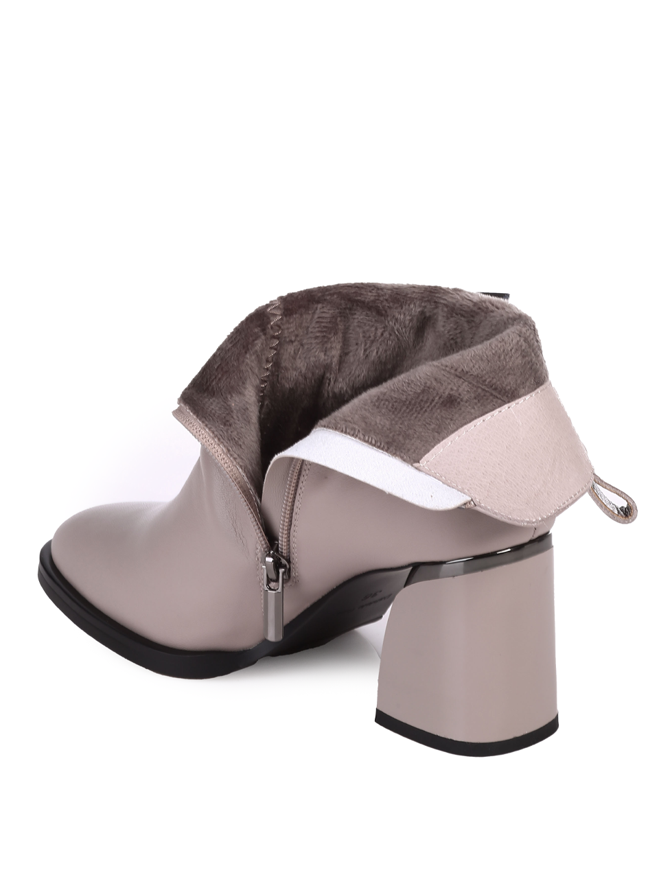 Елегантни дамски боти от естествена кожа в сиво 2I-23616 beige/grey