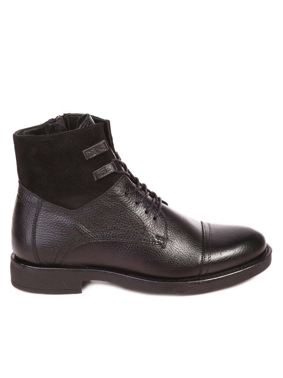 Mъжки боти от естествена кожа в черно 6AT-23781 black 