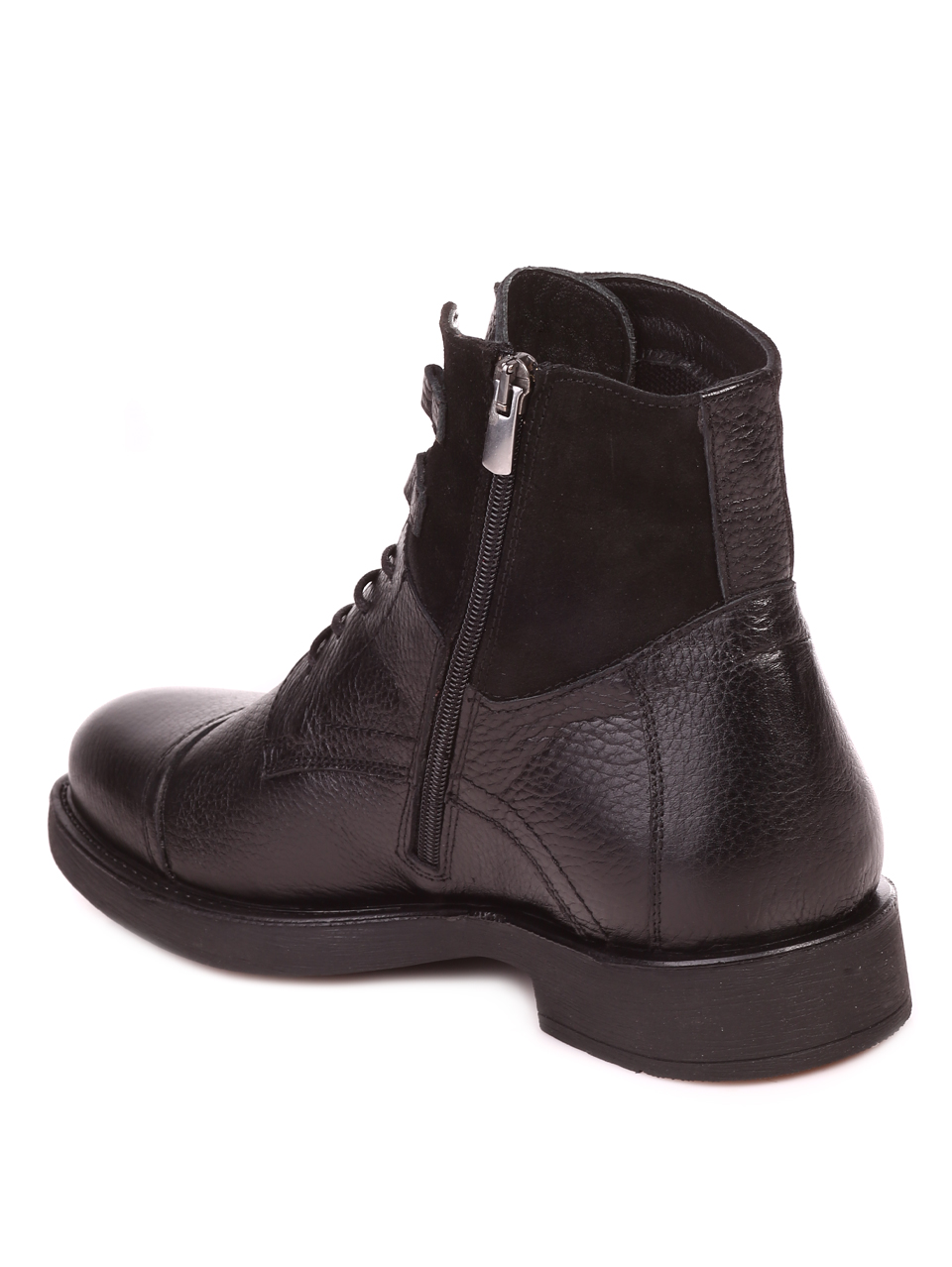 Mъжки боти от естествена кожа в черно 6AT-23781 black 