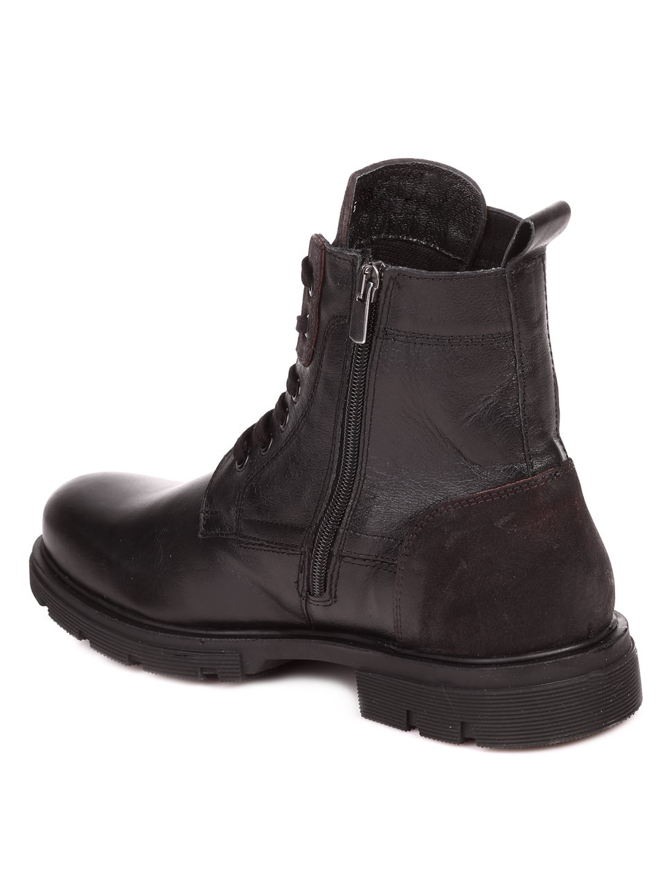 Mъжки боти от естествена кожа в черно 6AT-23782 black