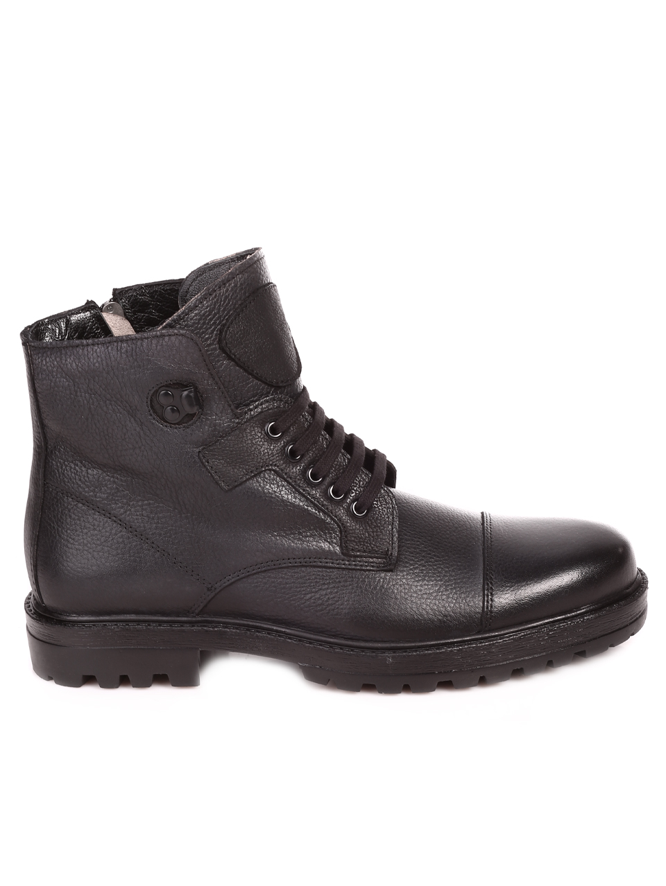 Мъжки боти от естествена кожа в черно 6AT-23785 black