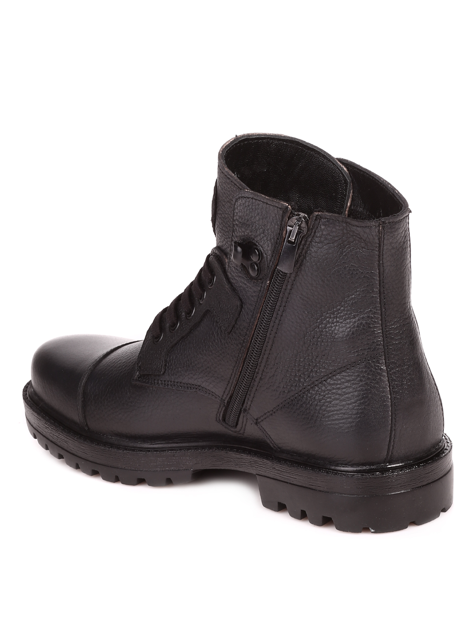 Мъжки боти от естествена кожа в черно 6AT-23785 black