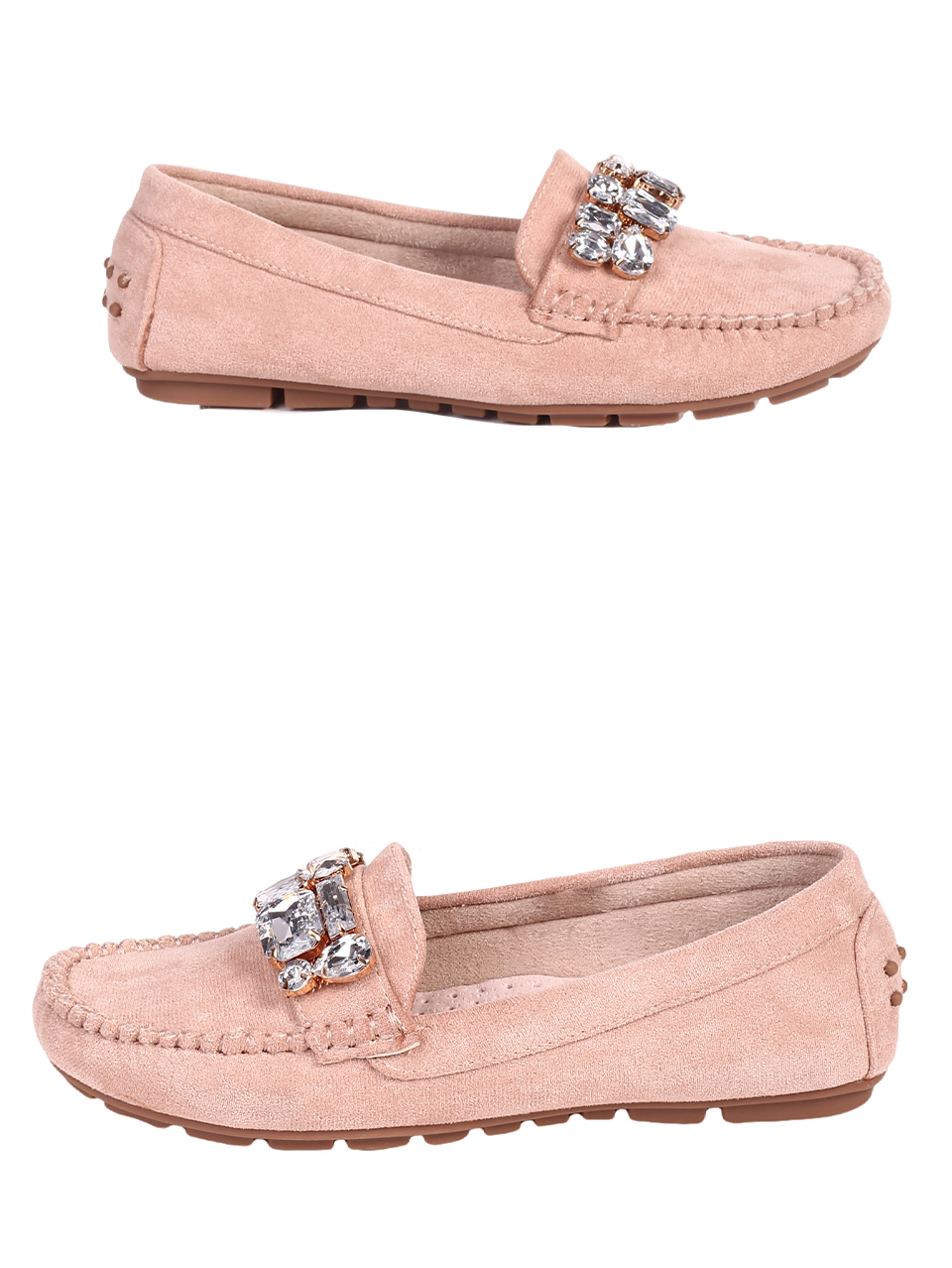 Ежедневни дамски мокасини в бежово 3M-24016 beige