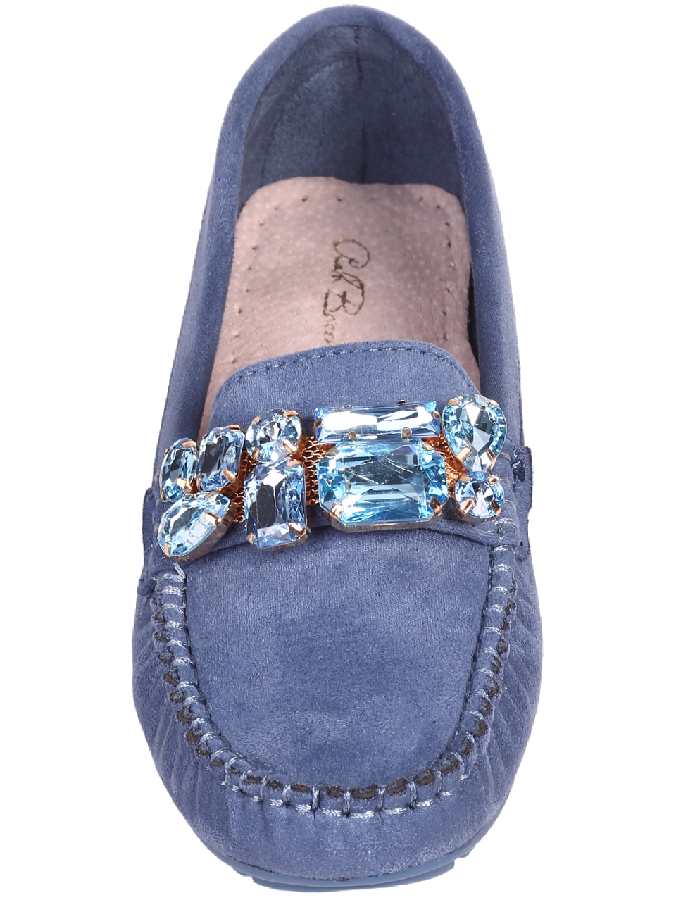 Ежедневни дамски мокасини в синьо 3M-24016 blue