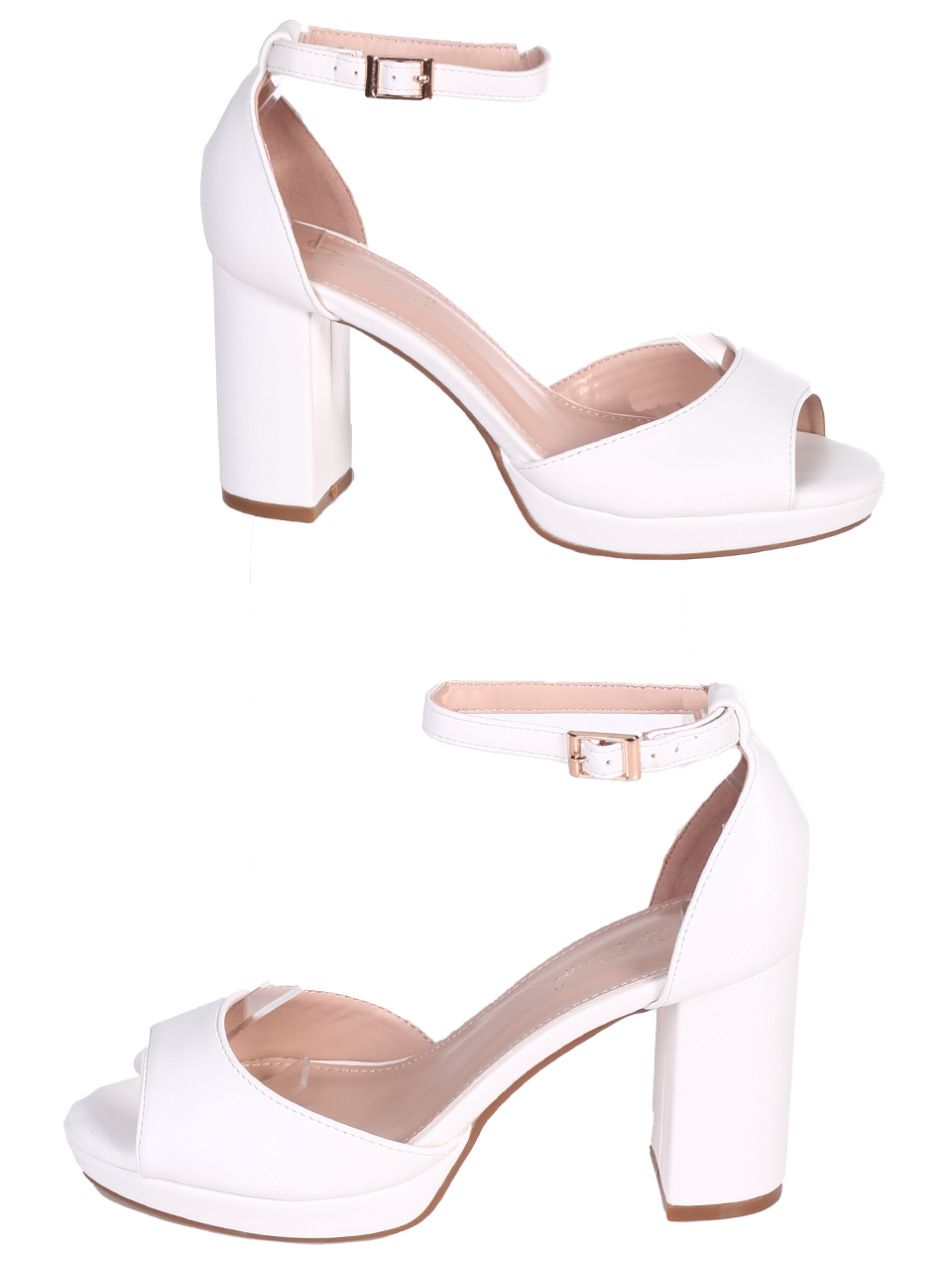 Елегантни дамски сандали в бяло 4M-24020 white