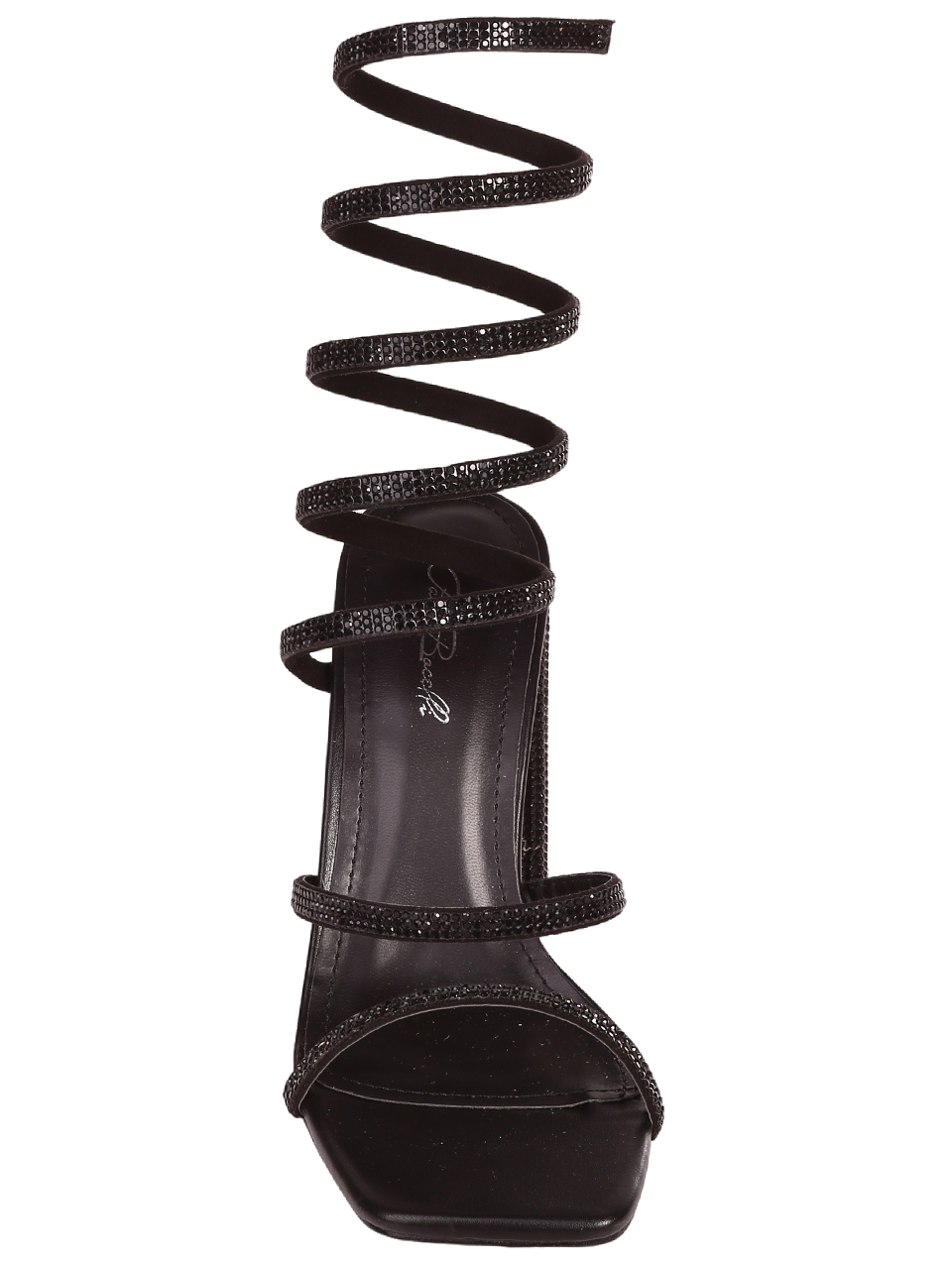 Елегантни дамски сандали с декоративни камъни 4M-24023 black