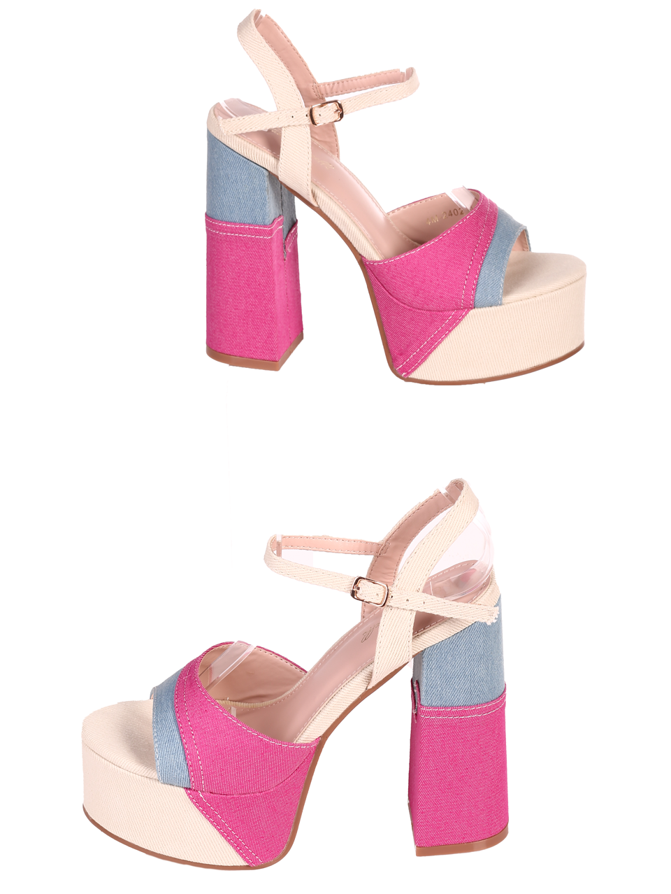 Елегантни дамски сандали в цвят фуксия 4M-24028 fuchsia