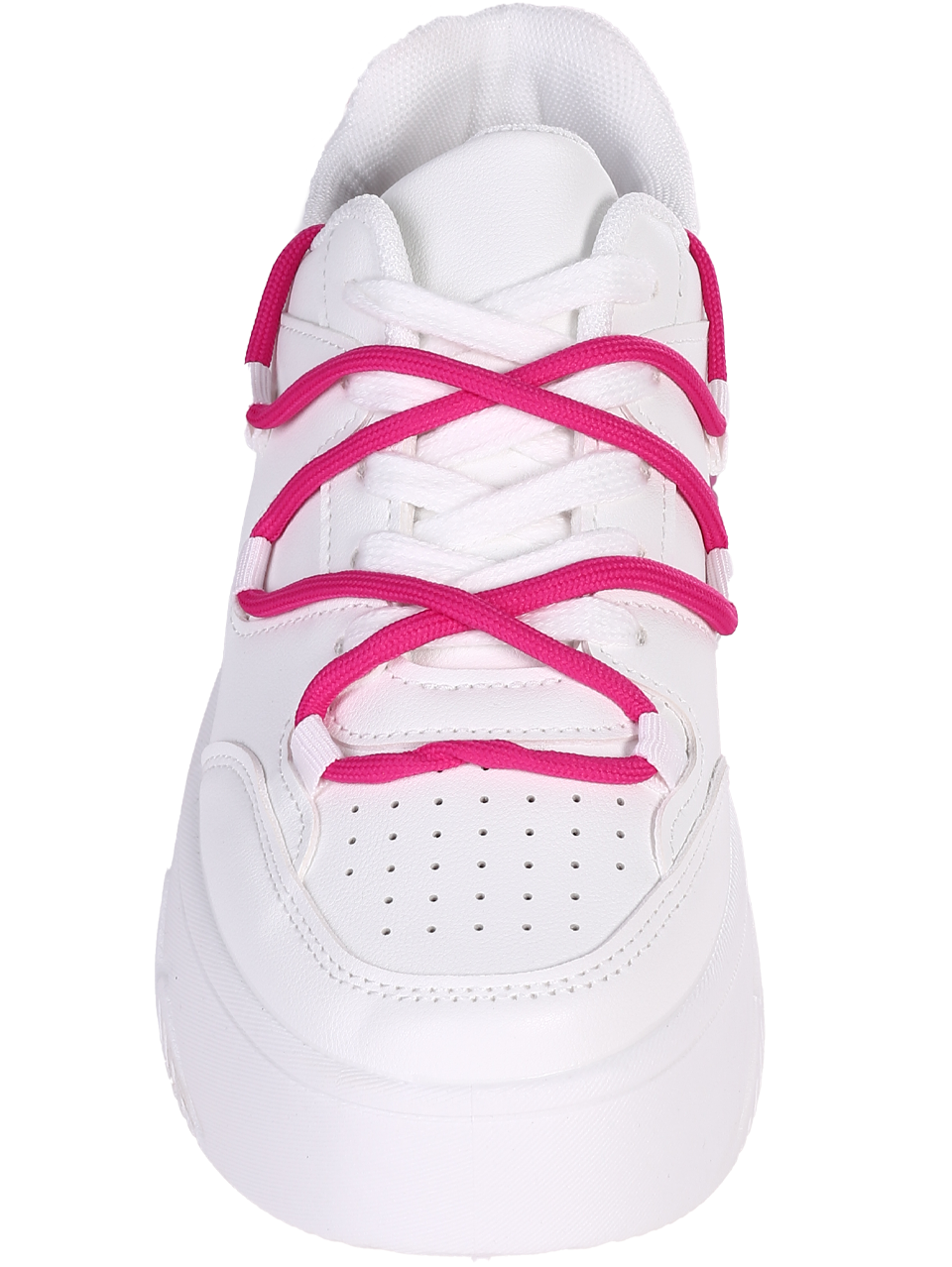 Ежедневни дамски обувки на платформа в бял/фуксия цвят 3U-24072 white/fuchsia