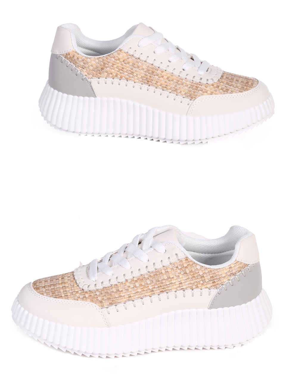 Ежедневни дамски обувки на платформа в бежово 3U-24078 beige
