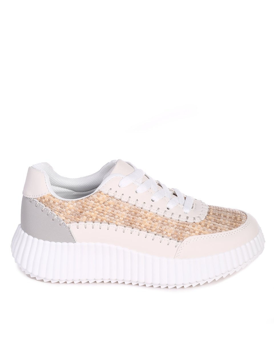 Ежедневни дамски обувки на платформа в бежово 3U-24078 beige