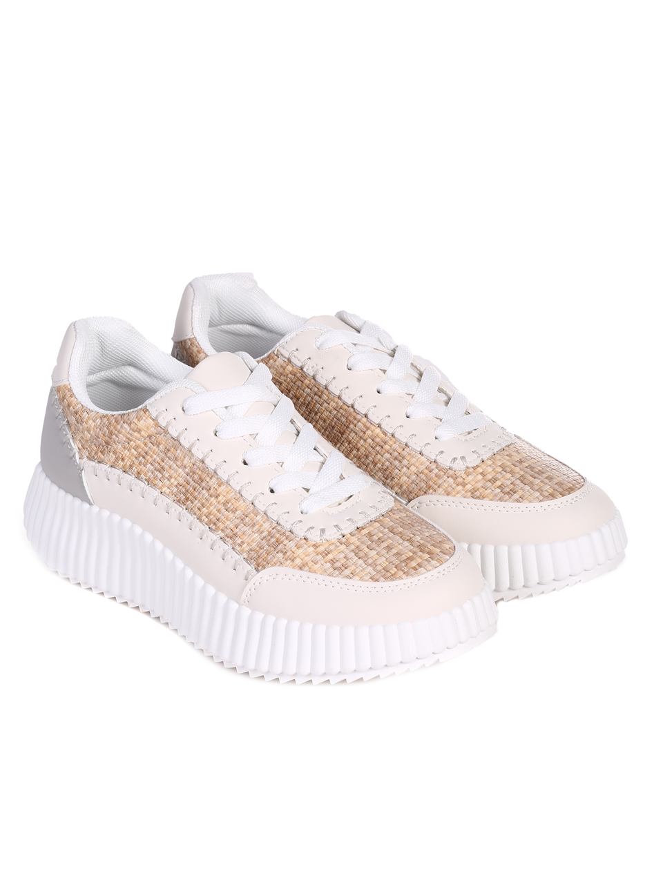 Ежедневни дамски обувки на платформа в бежово 3U-24078 beige