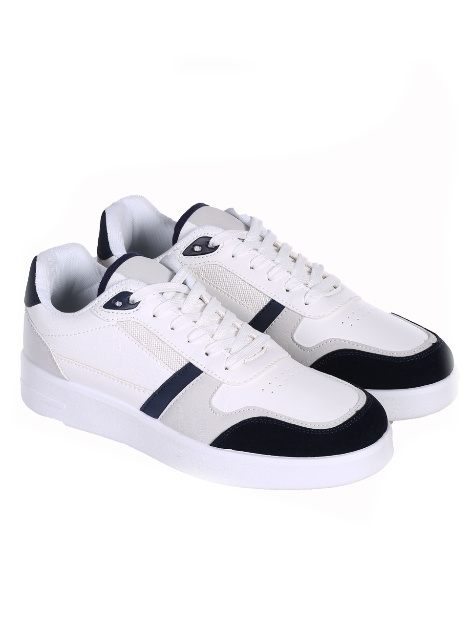 Eжедневни мъжки обувки в бял/син цвят 7U-24118 white/blue
