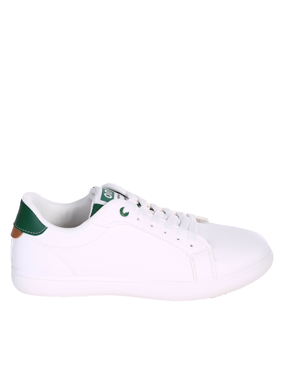Eжедневни мъжки комфортни обувки в бял/зелен цвят 7U-24119 white/green
