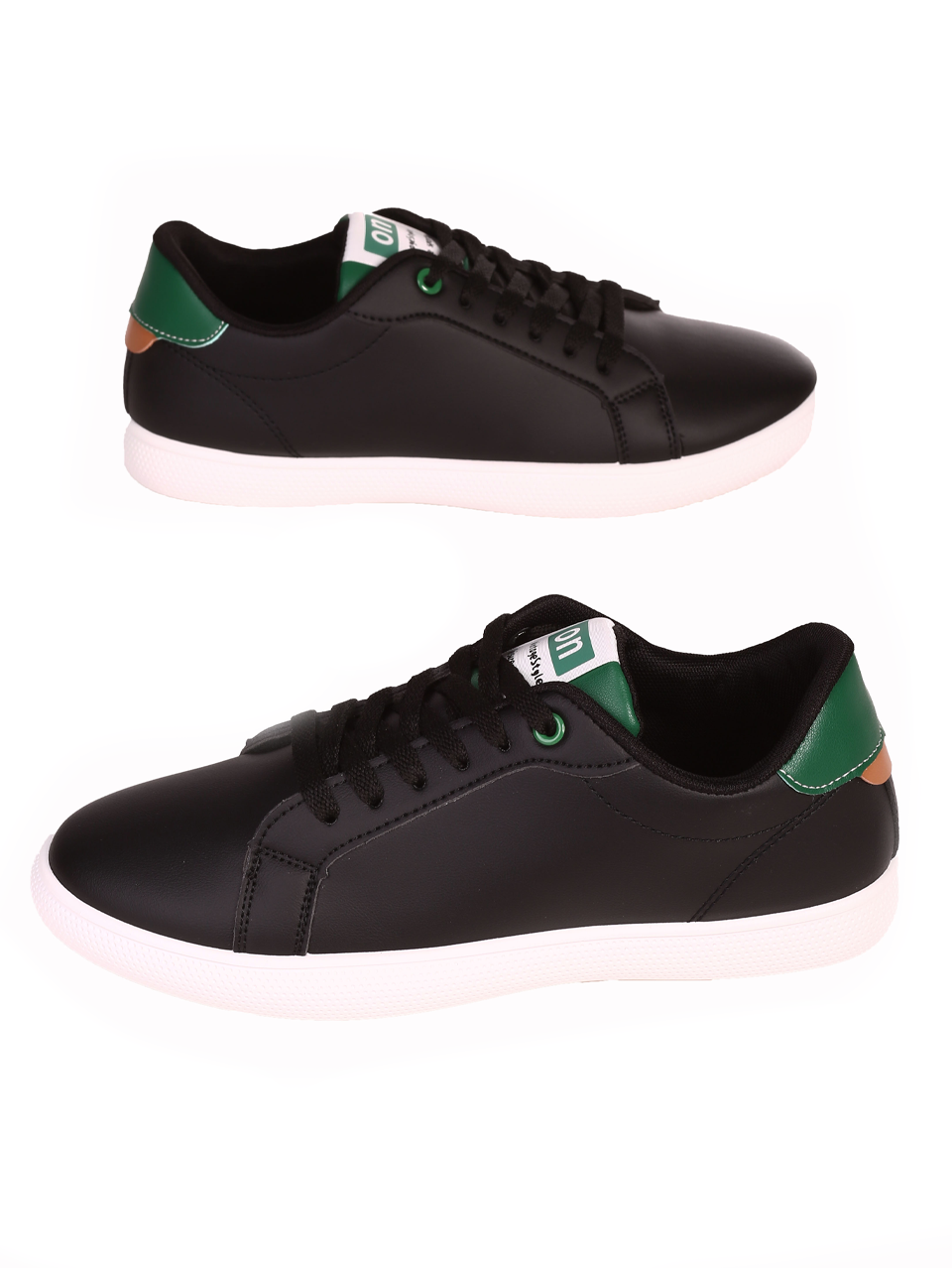 Eжедневни мъжки комфортни обувки в черен/зелен цвят 7U-24119 black/green