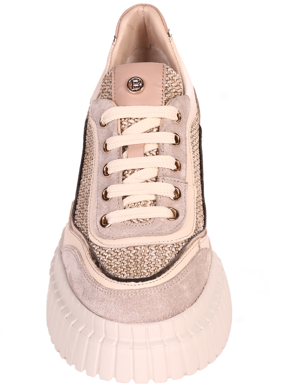 Ежедневни дамски обувки от естествена кожа и велур 3AT-24330 beige
