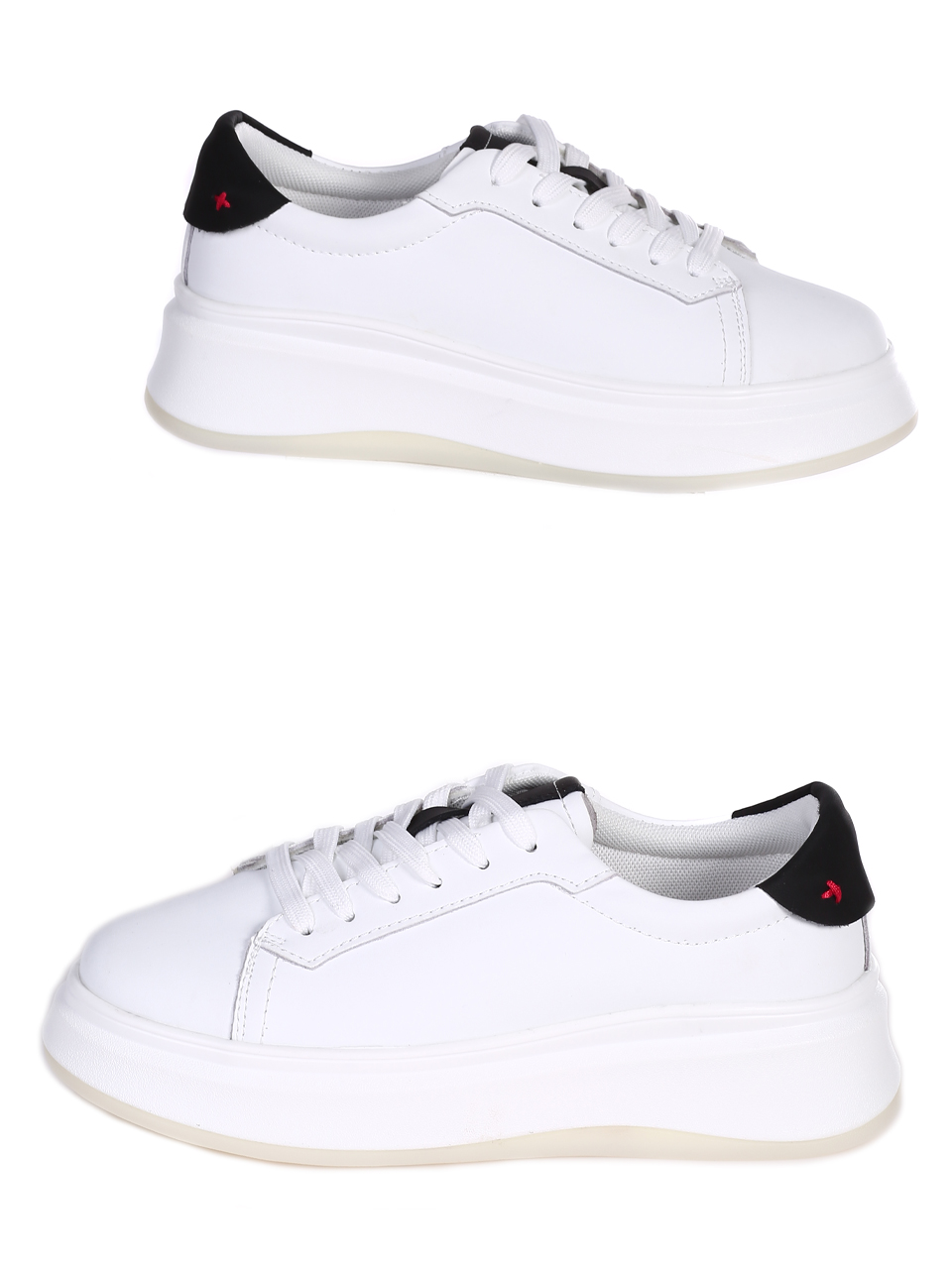 Eжедневни дамски обувки от естествена кожа 3AF-24094 white/black