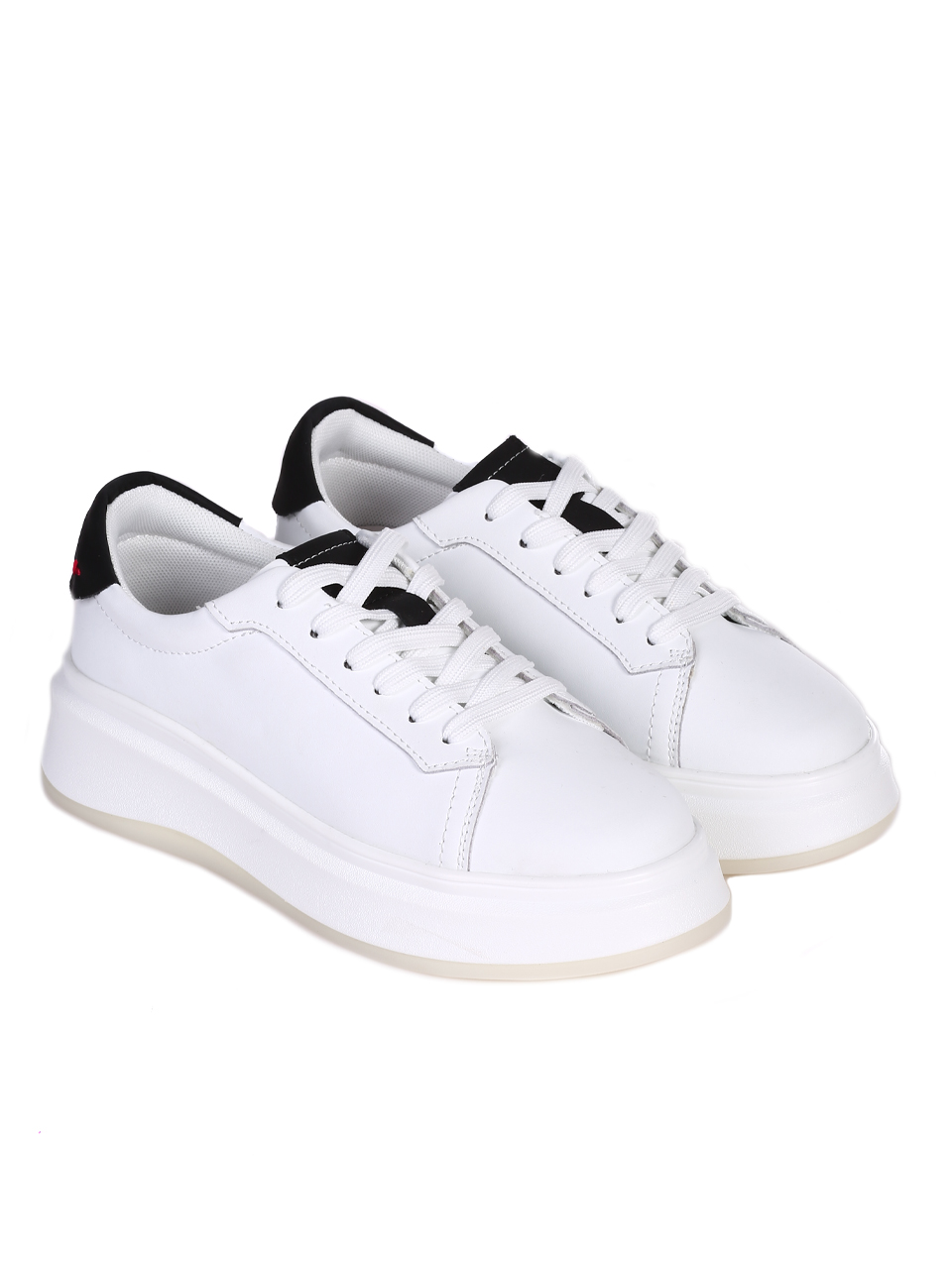 Eжедневни дамски обувки от естествена кожа 3AF-24094 white/black