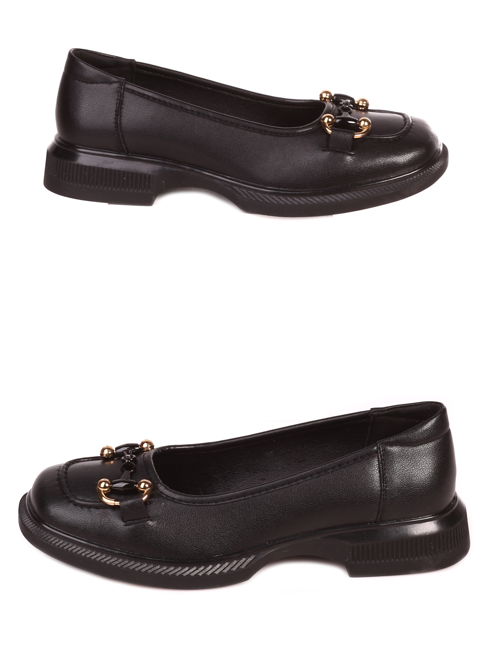 Дамски мокасини от естествена кожа в черно 3AF-24097 black