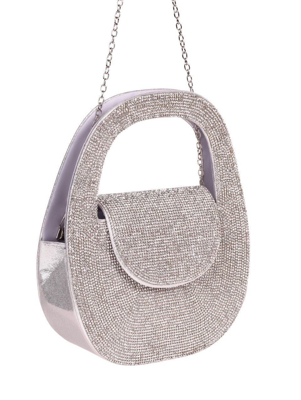 Елегантна дамска чанта в сребристо 9AG-24129 silver