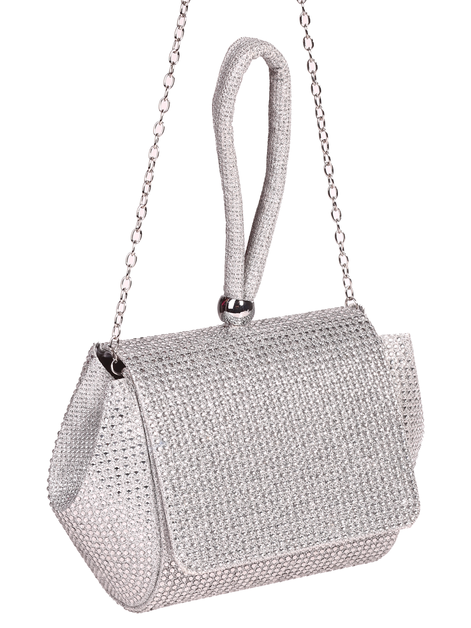 Елегантна дамска чанта в сребристо 9AG-24141 silver