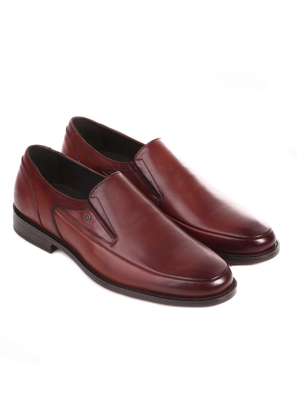 Eлегантни мъжки обувки от естествена кожа 153-5834 dk.brown