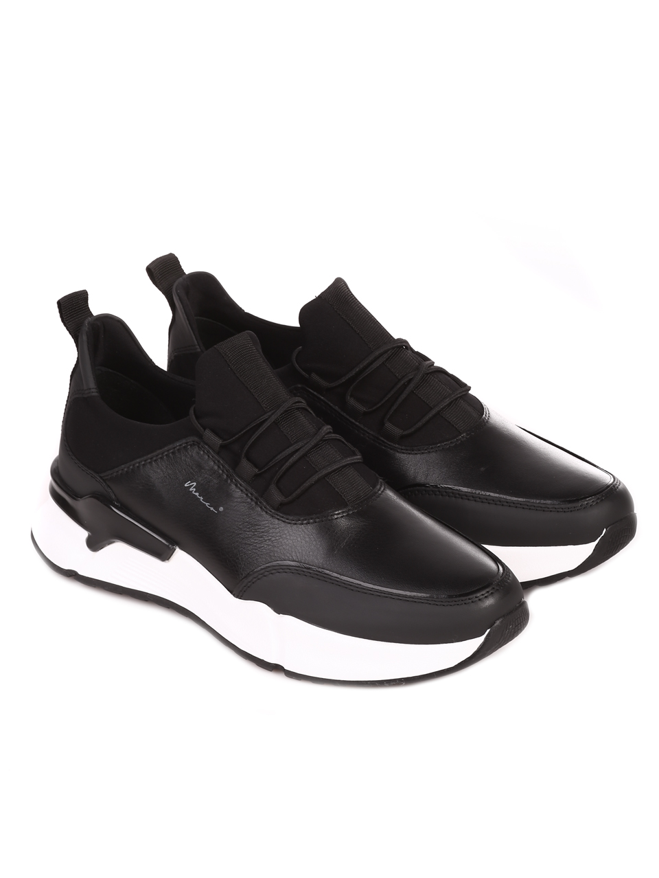 Ежедневни мъжки обувки от естествена кожа 152-15130 black