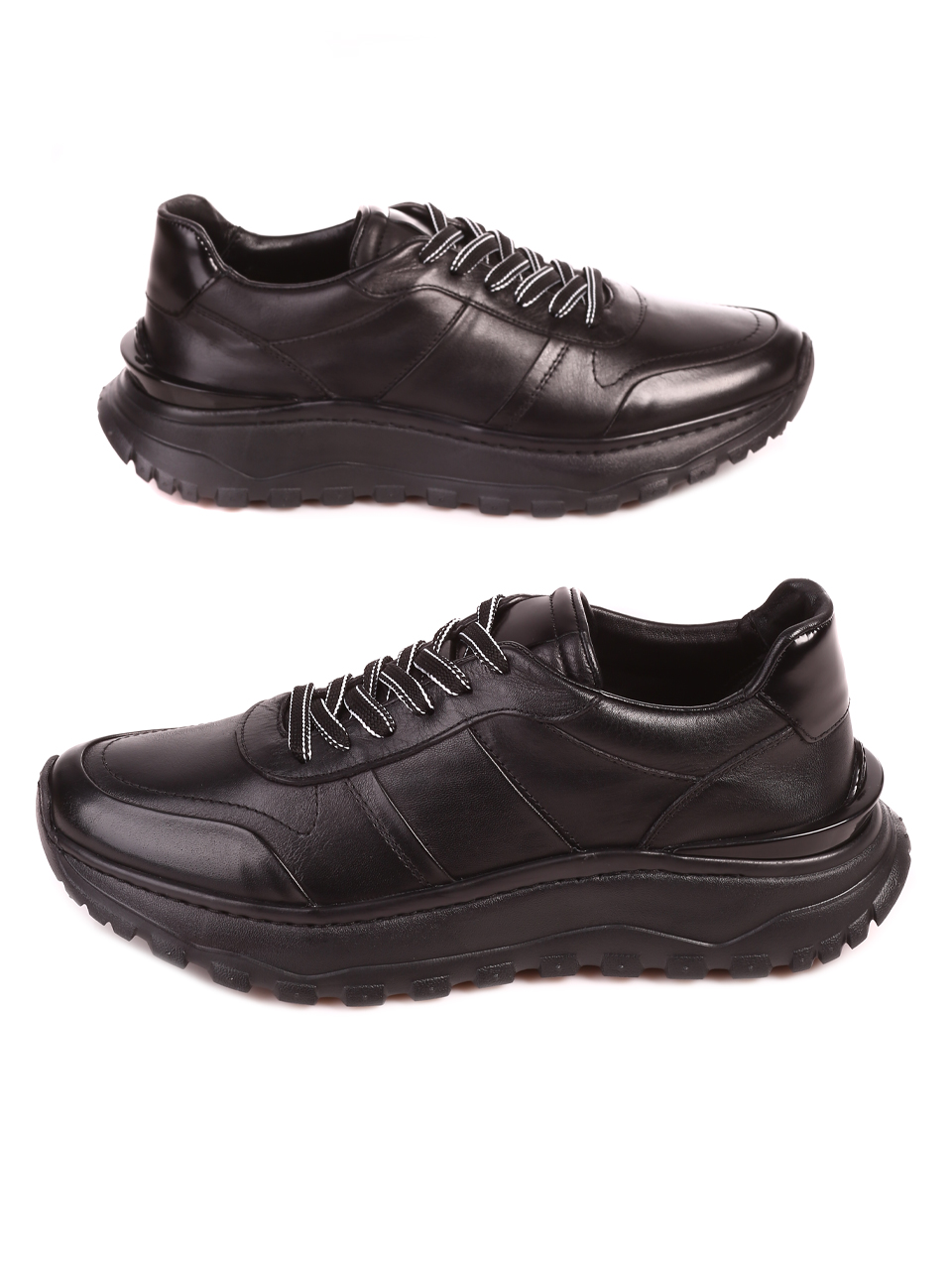 Eжедневни мъжки обувки от естественакожа 152-19202 S-3 all black