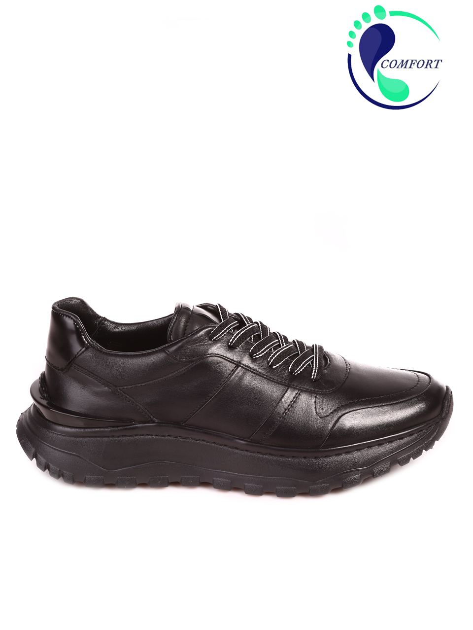 Eжедневни мъжки обувки от естественакожа 152-19202 S-3 all black