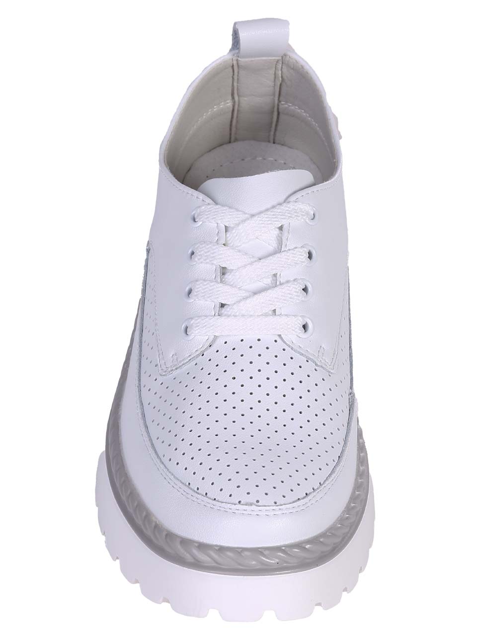 Ежедневни дамски обувки от естествена кожа в бяло  3AF-24050 white
