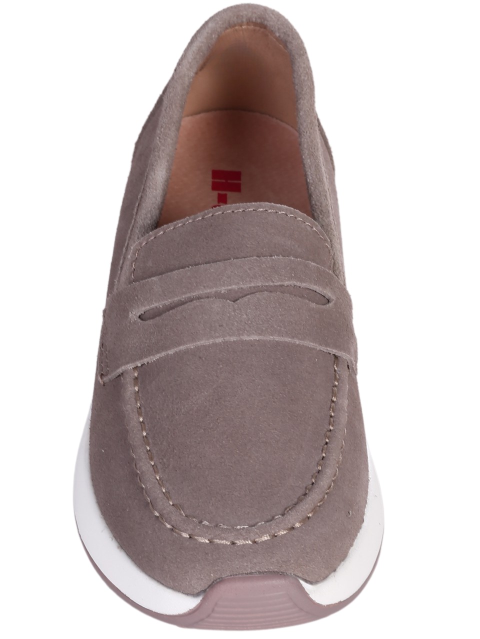 Ежедневни дамски мокасини от естествен велур в бежово 3AF-24055 beige