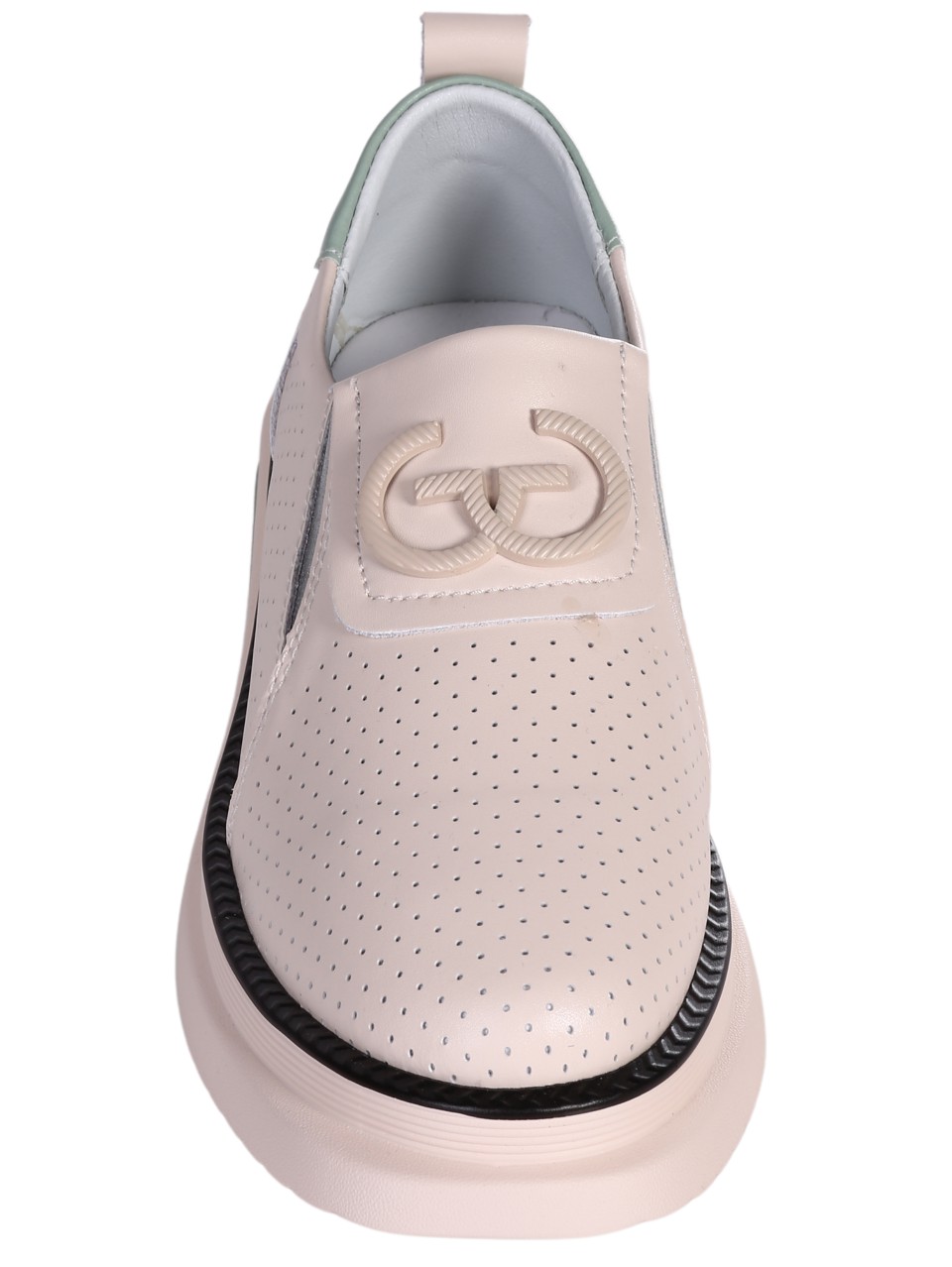 Ежедневни дамски мокасини от естествена кожа в бежово 3AF-24066 beige