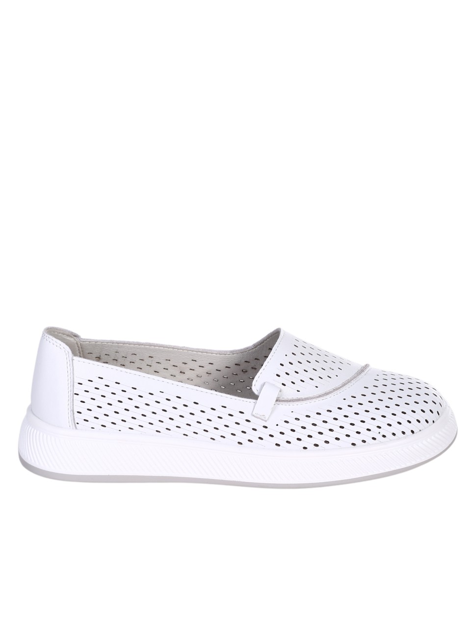 Ежедневни дамски мокасини от естествена кожа в бяло 3AF-24069 white
