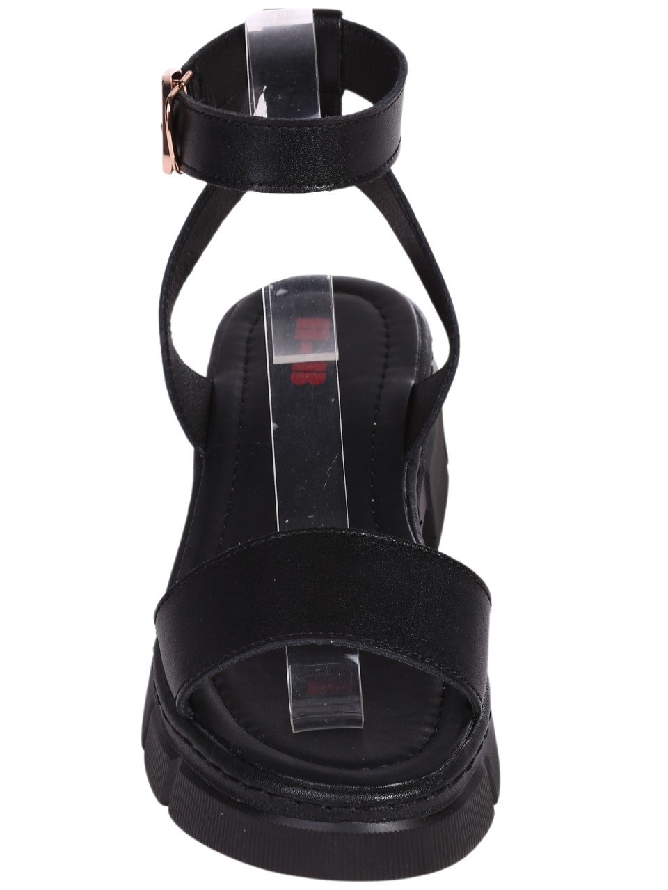 Ежедневни дамски сандали от естествена кожа в черно 4AF-24160 black