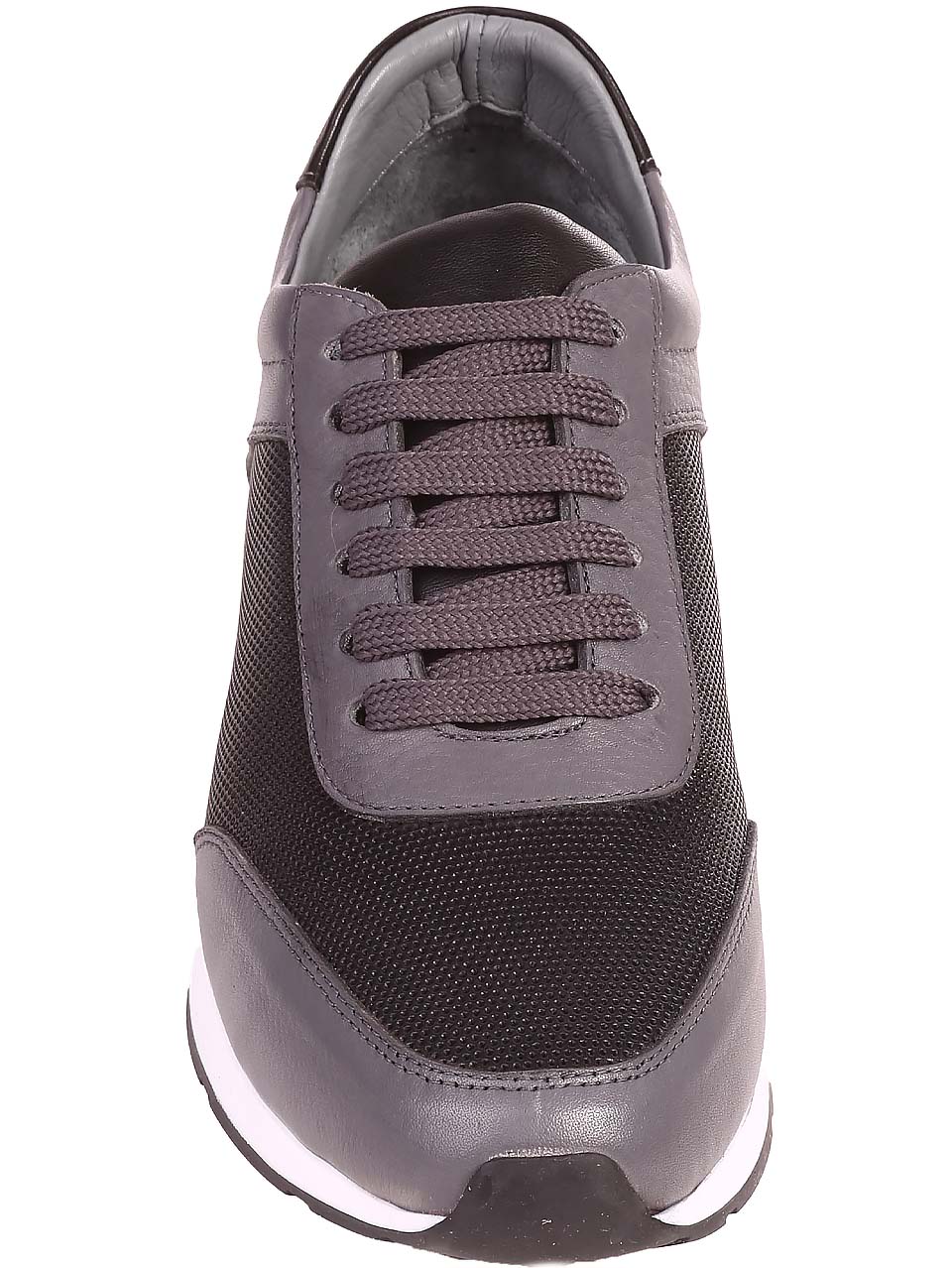 Ежедневни мъжки обувки от естествена кожа 7AT-24360 black/grey