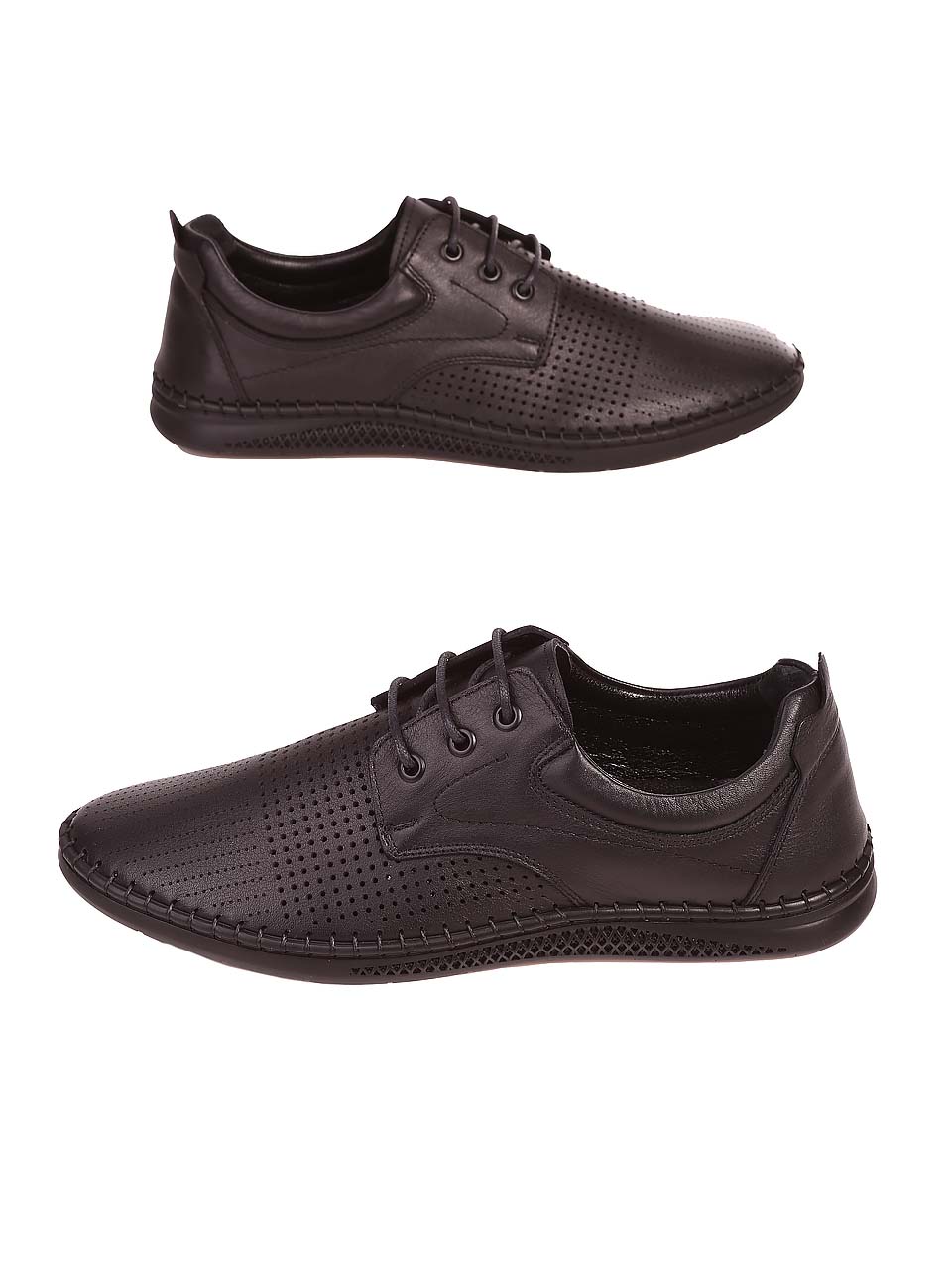 Ежедневни мъжки обувки от естествена кожа 7AT-24382 black