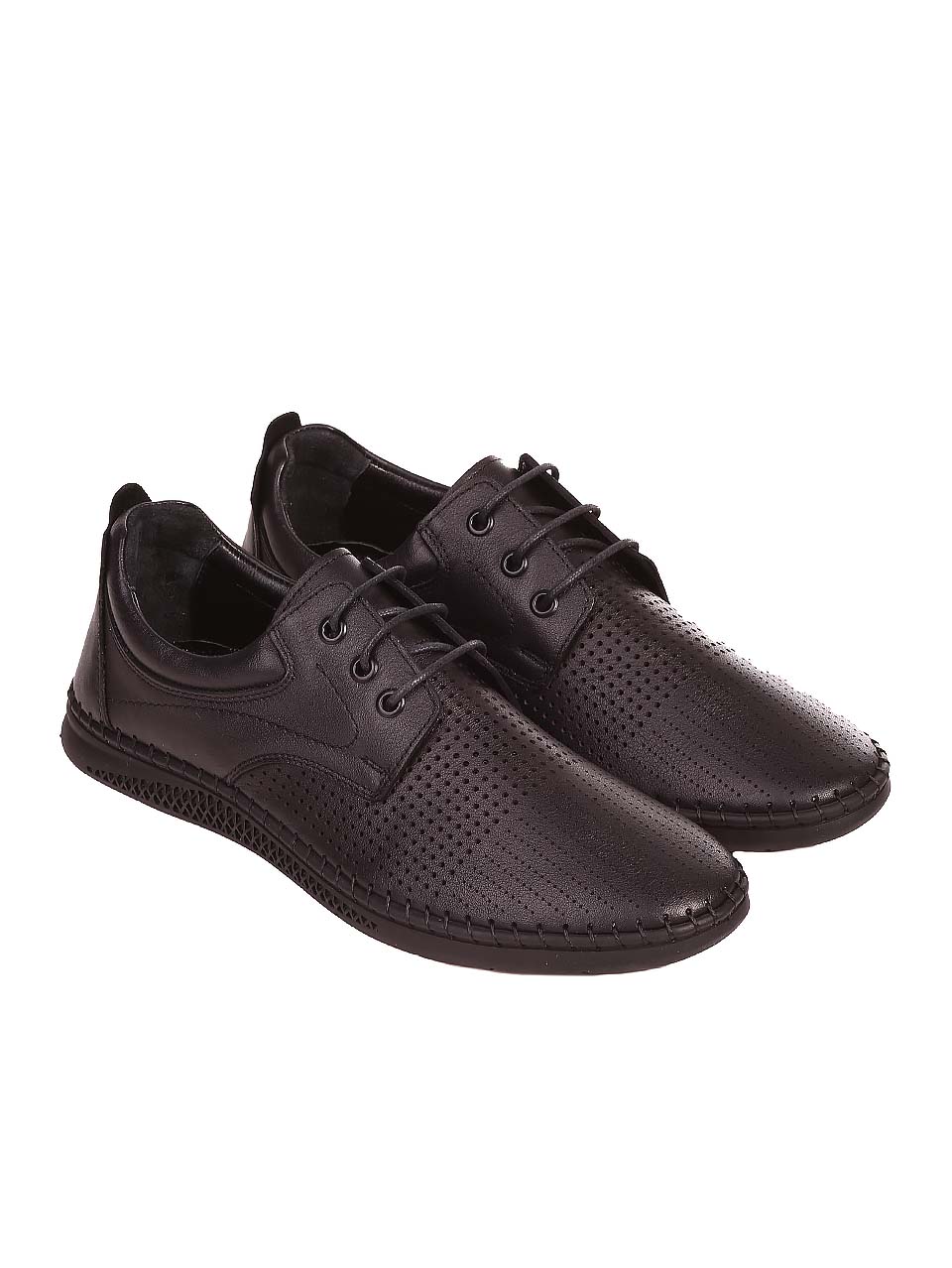 Ежедневни мъжки обувки от естествена кожа 7AT-24382 black