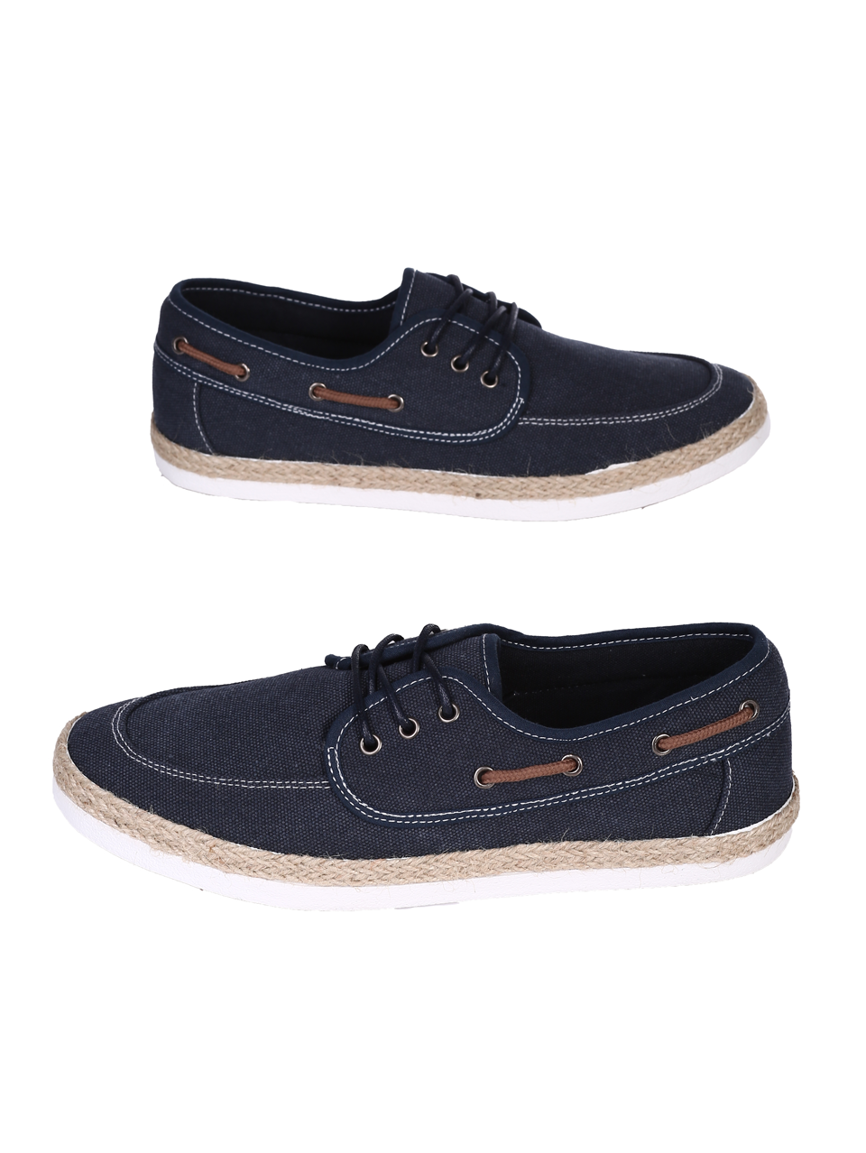 Ежедневни мъжки комфортни обувки в цвят деним 7U-24158 dk.jeans