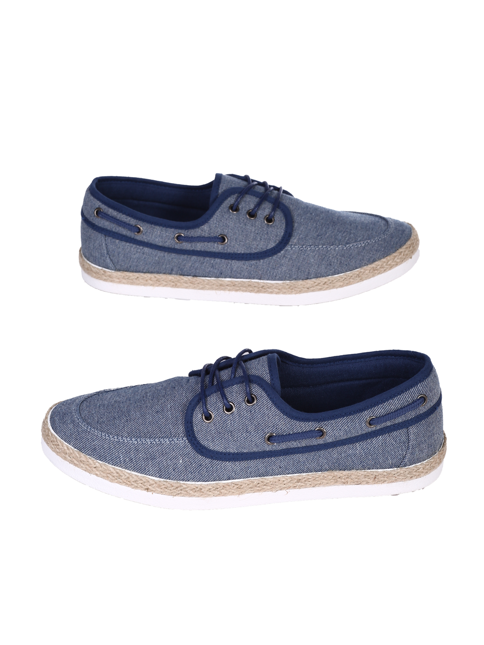 Ежедневни мъжки комфортни обувки в цвят деним 7U-24158 lt.jeans