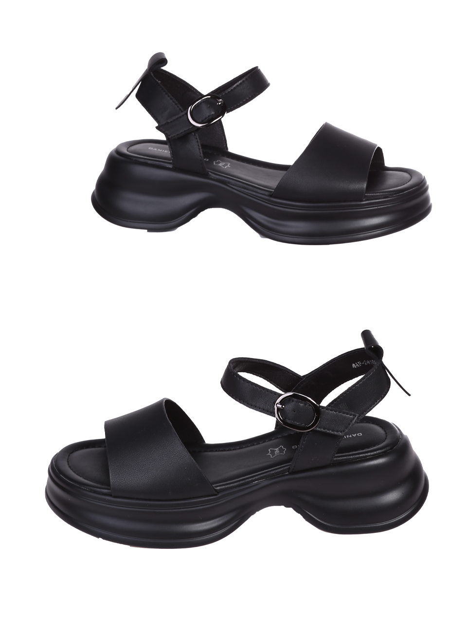 Ежедневни дамски сандали на платформа в черно 4AF-24169 black