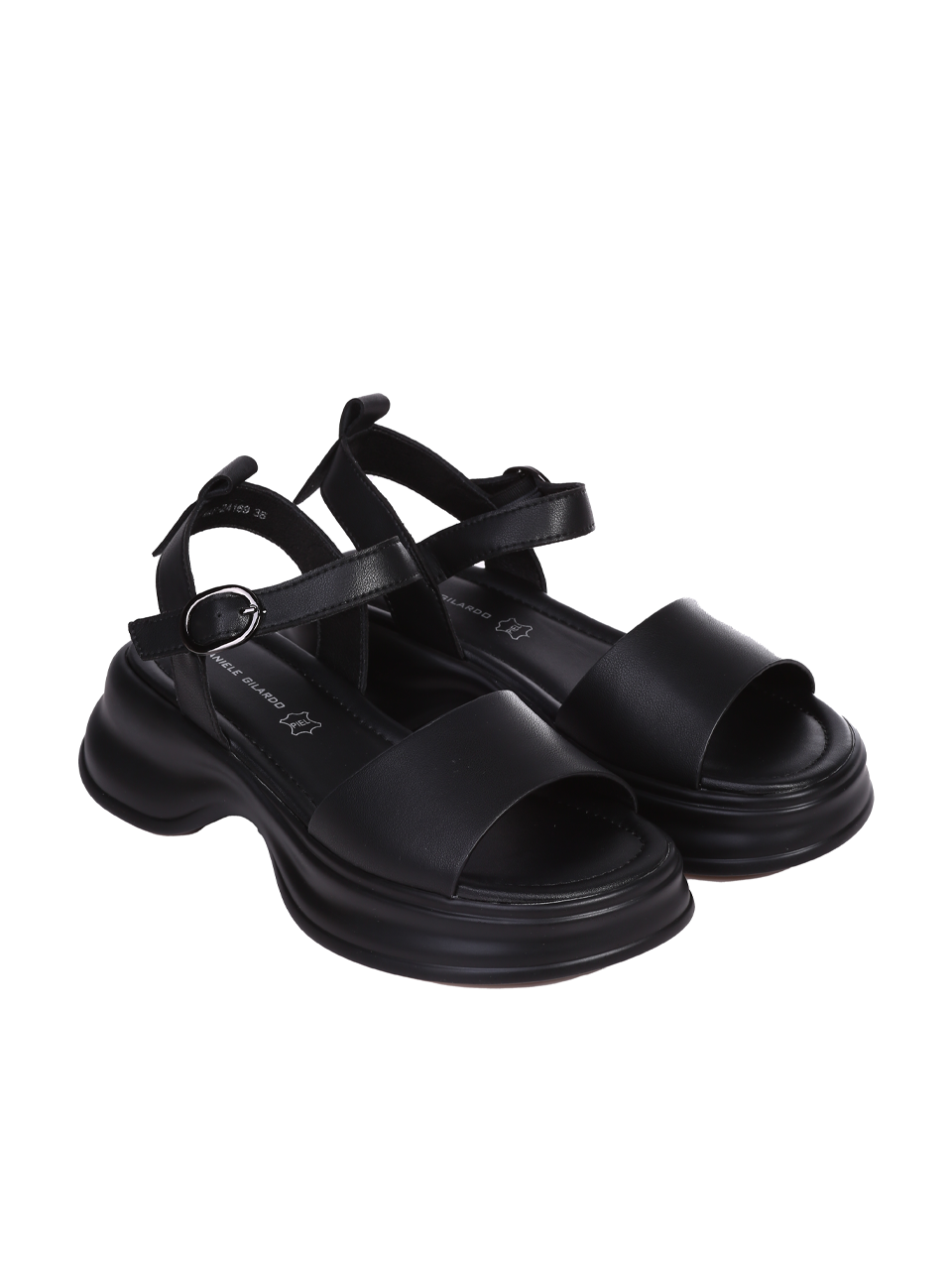 Ежедневни дамски сандали на платформа в черно 4AF-24169 black