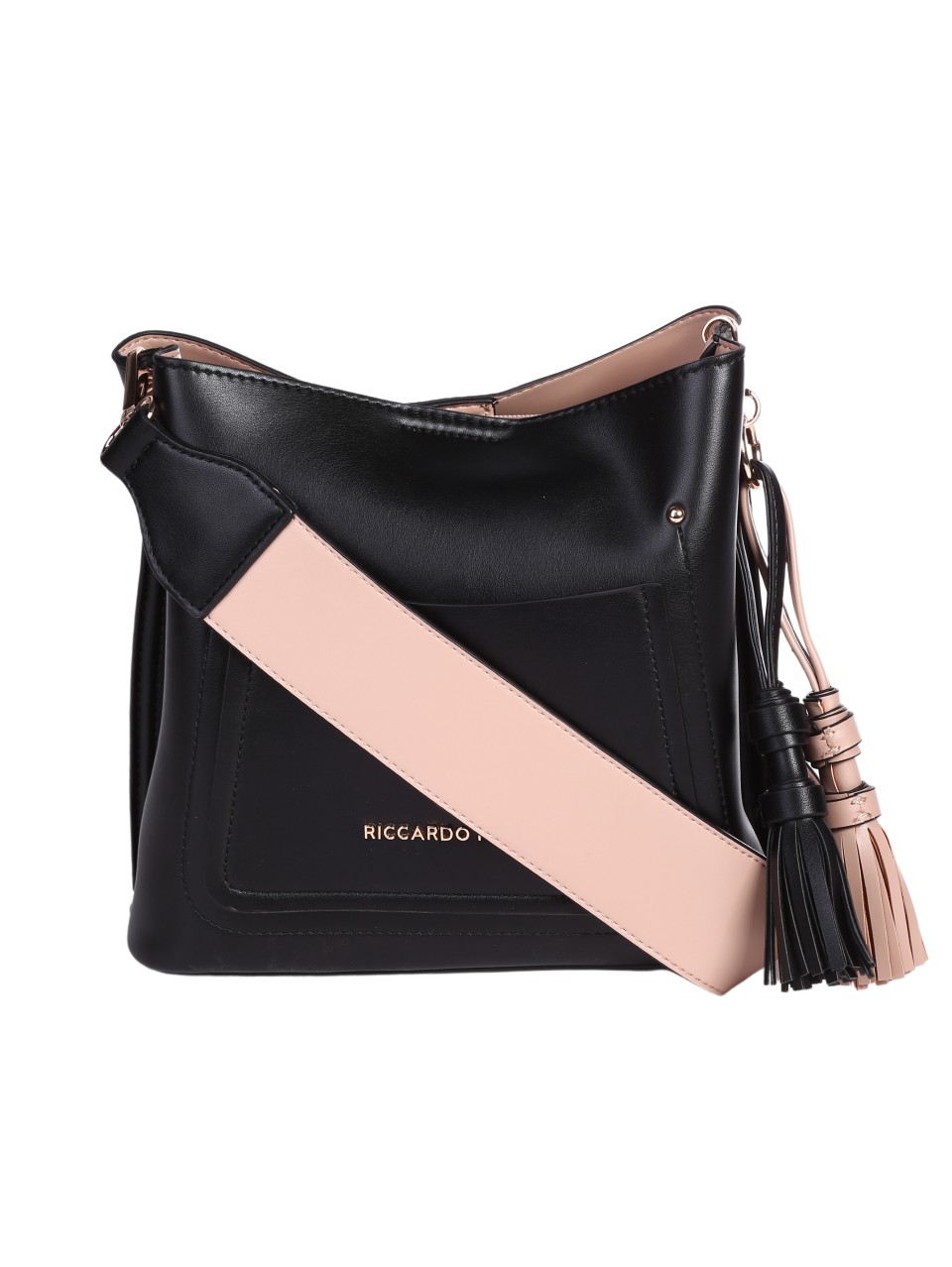 Ежедневна дамска чанта в черен/бежов цвят 9V-24309 black/beige