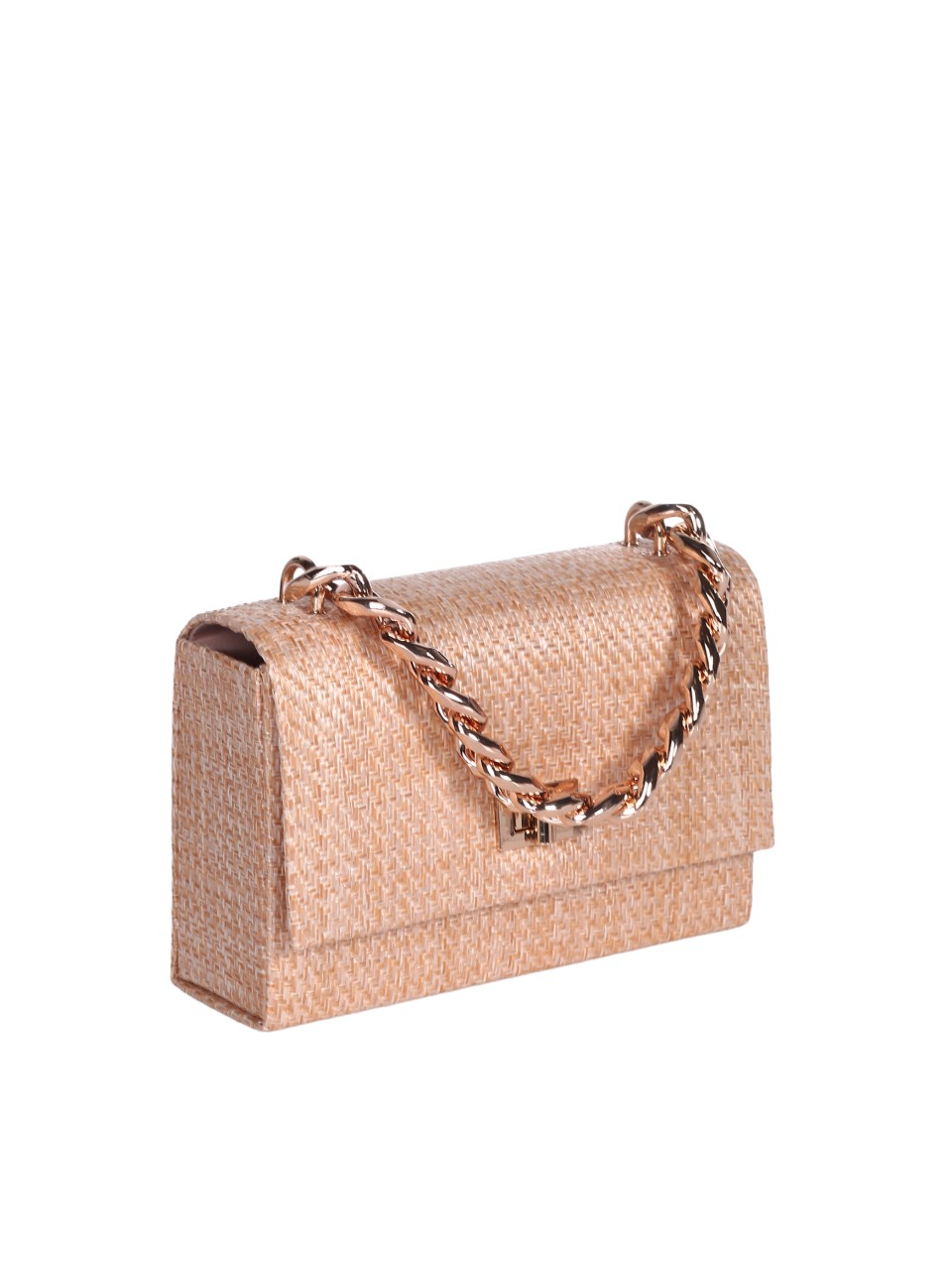 Елегантна дамска чанта тип клъч в бежово 9AG-24255 natural/beige