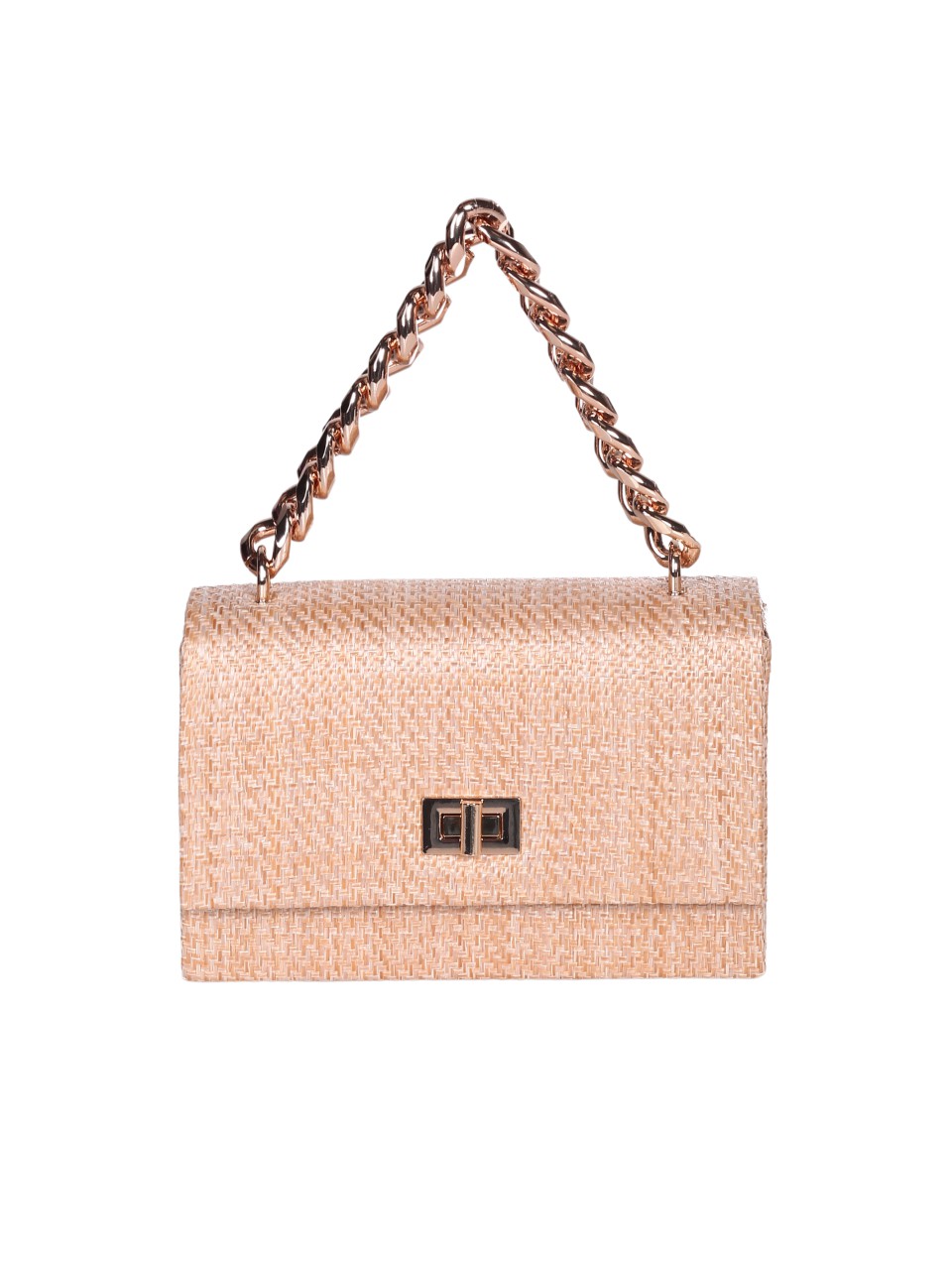 Елегантна дамска чанта тип клъч в бежово 9AG-24255 natural/beige