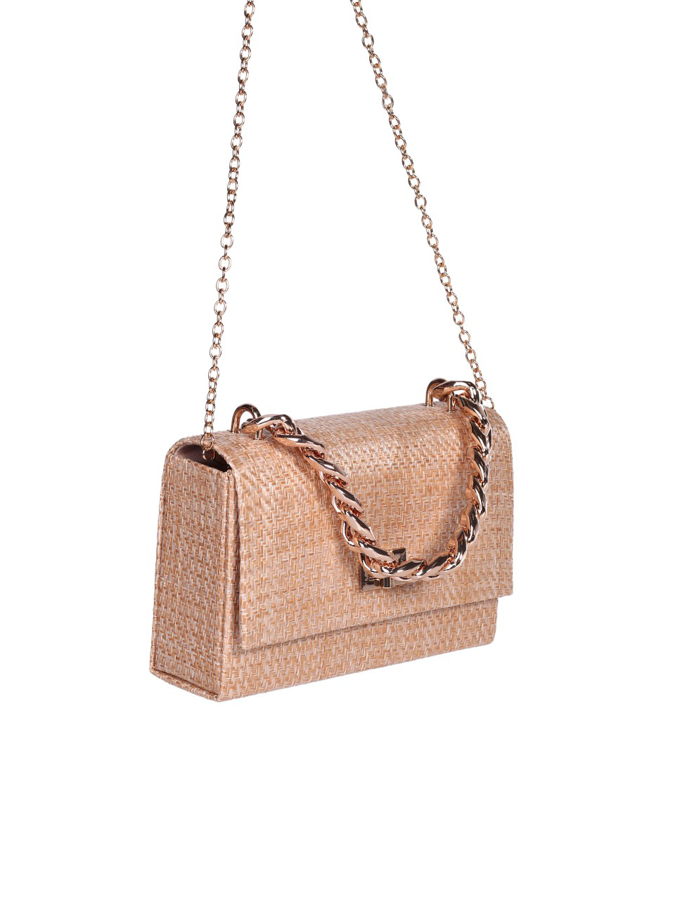 Елегантна дамска чанта тип клъч в бежово 9AG-24255 natural/beige